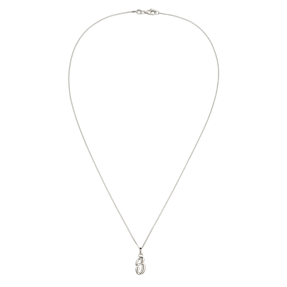 Silber - Elli | Halskette Melted Buchstabe S | 925 Sterling Silber