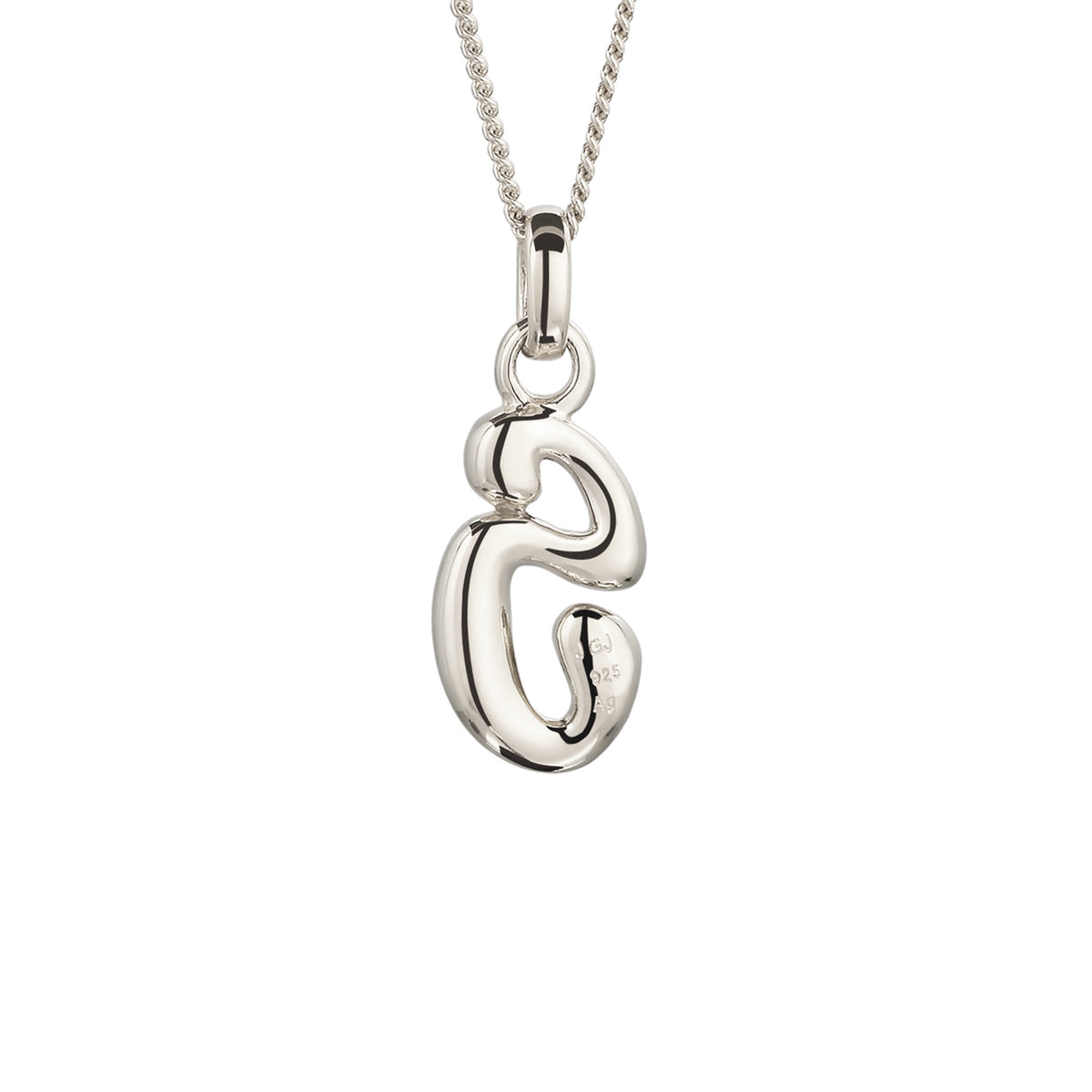 Silber - Elli | Halskette Melted Buchstabe S | 925 Sterling Silber