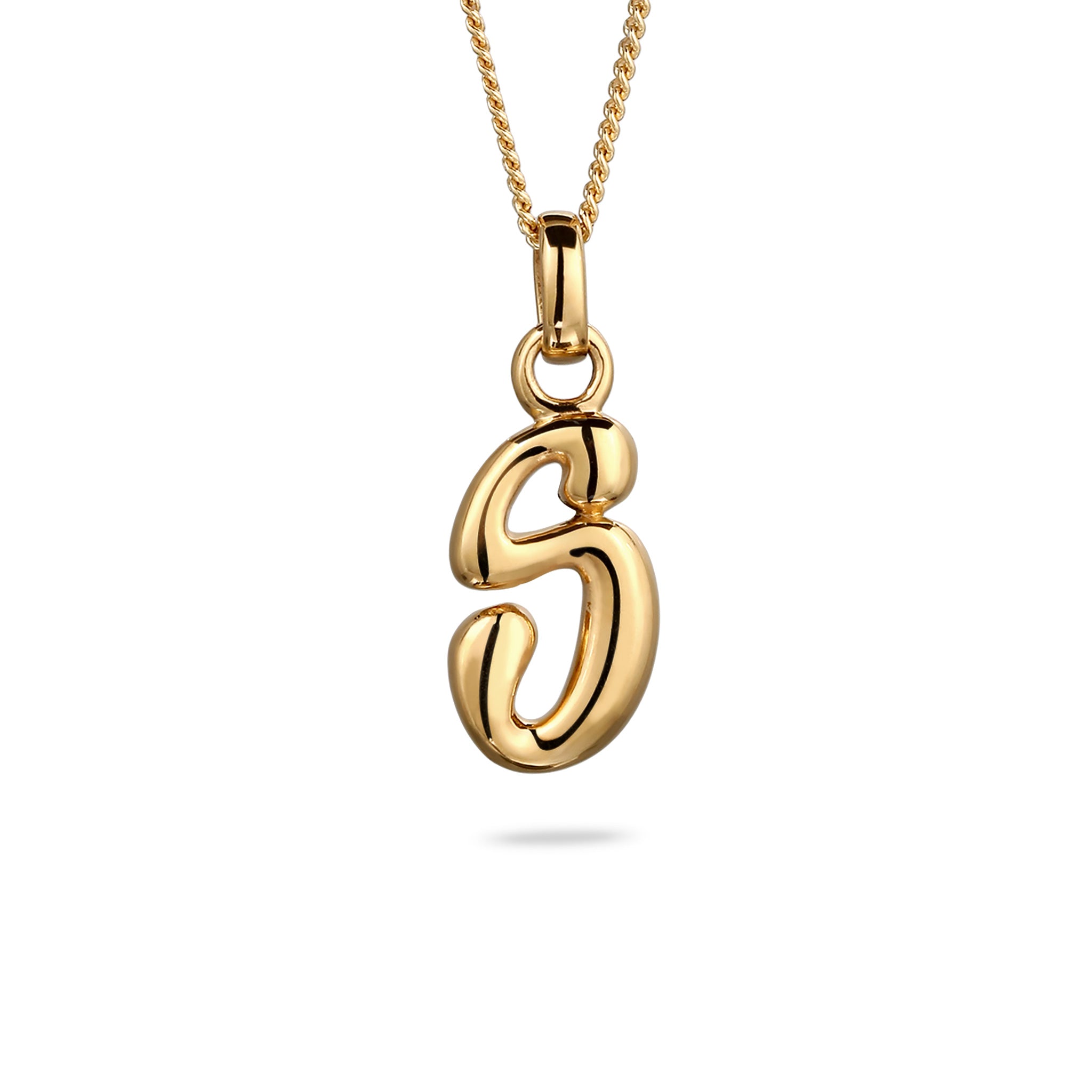 Gold - Elli | Melted Buchstabe S | 925 Sterling Silber vergoldet