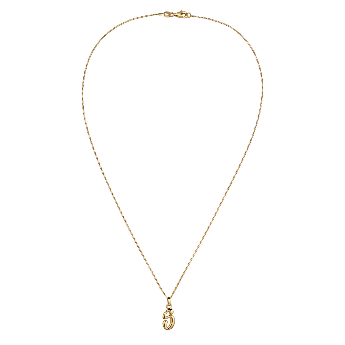 Gold - Elli | Halskette Melted Buchstabe S | 925 Sterling Silber vergoldet
