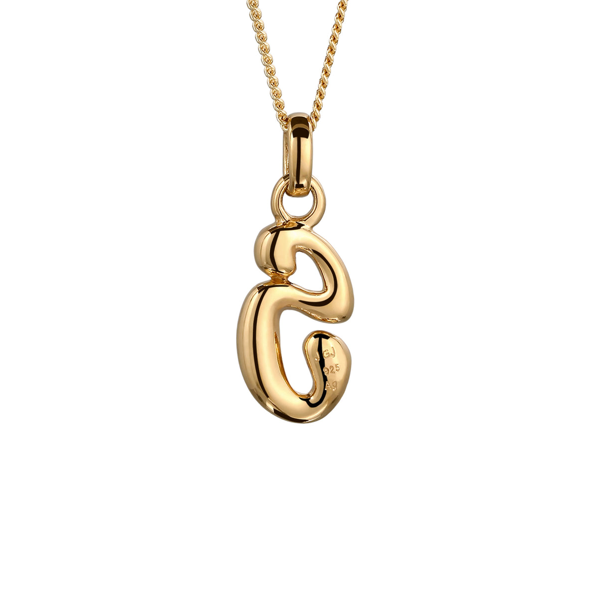 Gold - Elli | Halskette Melted Buchstabe S | 925 Sterling Silber vergoldet