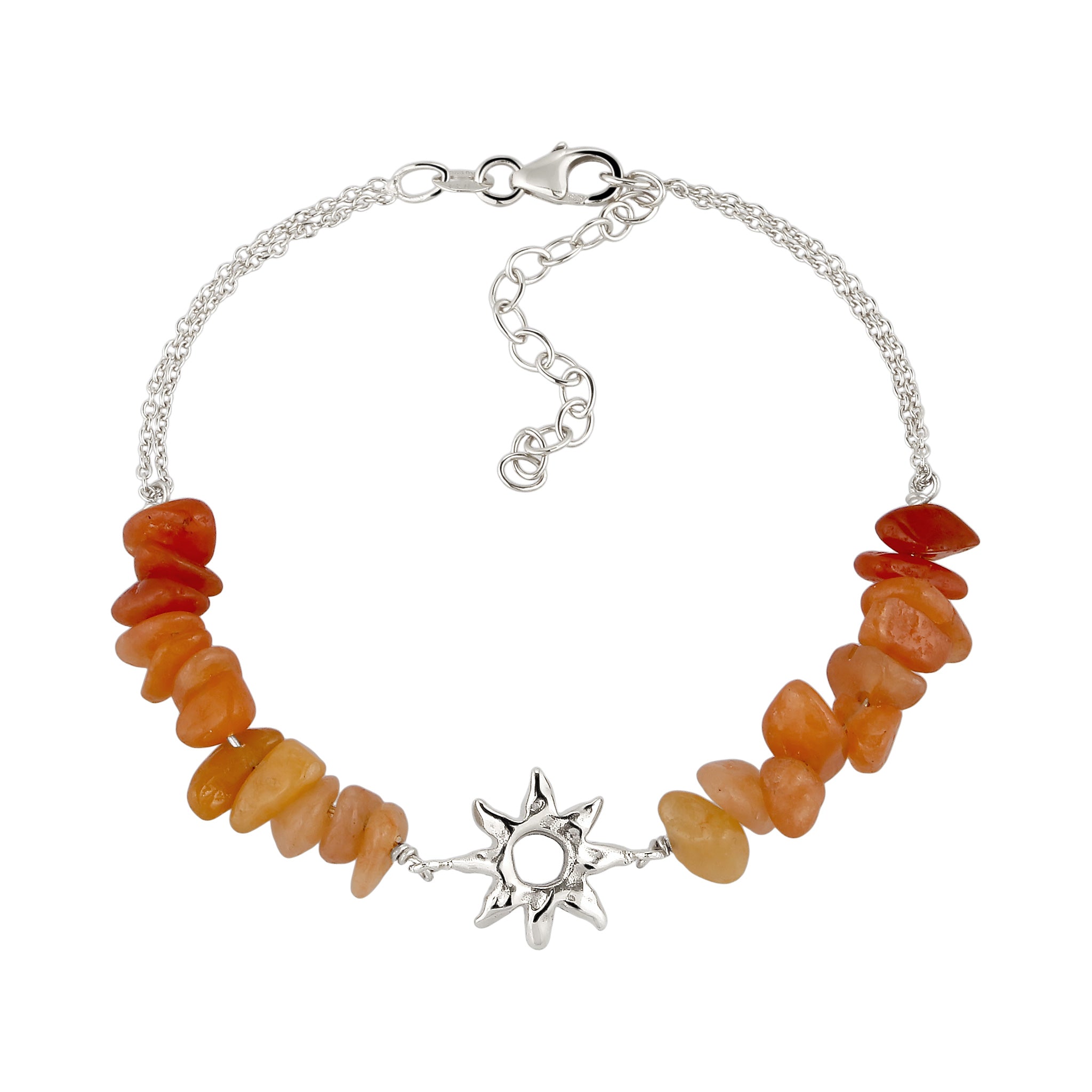 Silber - Elli | Armband Sonne | Aventurin (Braun) | 925 Sterling Silber
