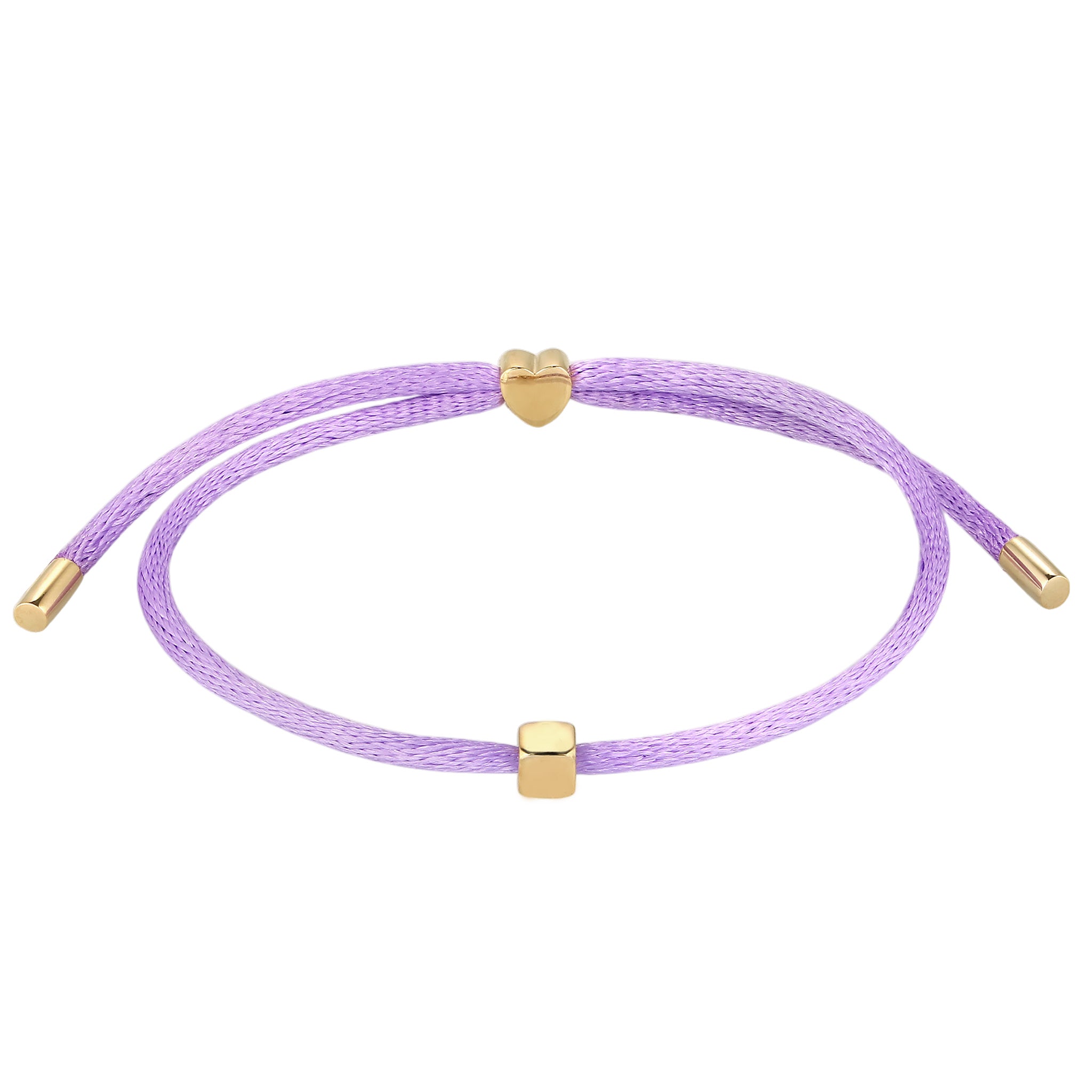 Lila - Elli | Armband Herz Buchstabe A | 925 Sterling Silber vergoldet