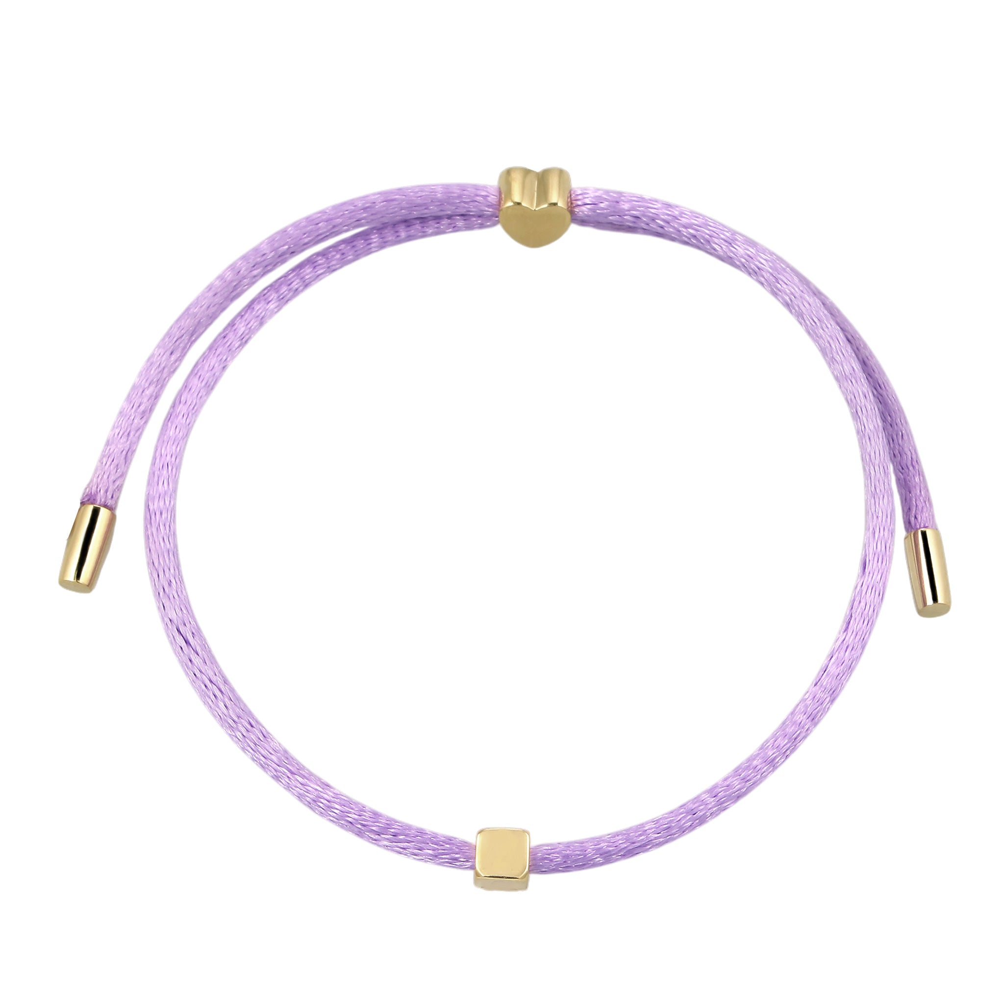 Lila - Elli | Armband Herz Buchstabe A | 925 Sterling Silber vergoldet