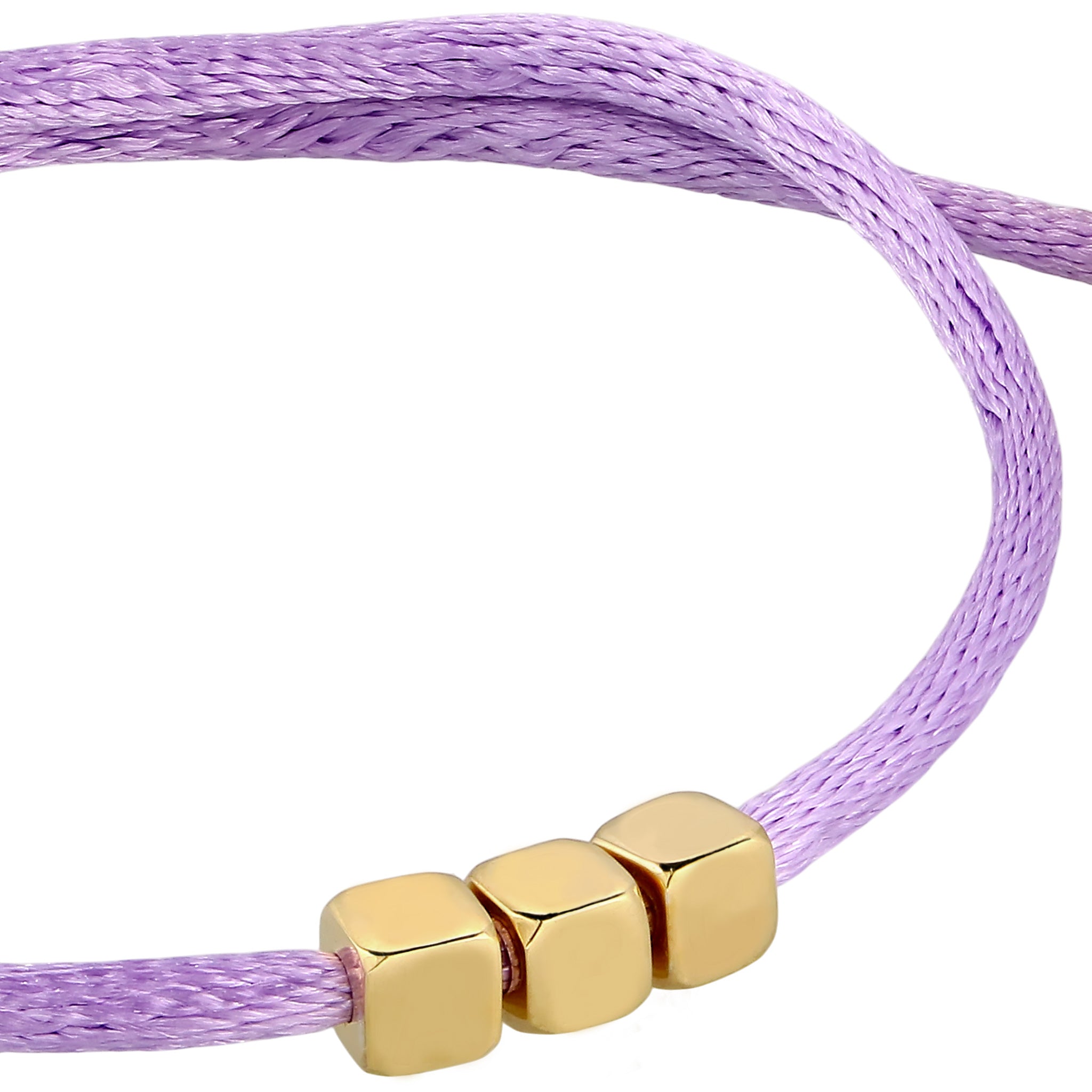 Lila - Elli | Armband Satin Schriftzug Herz | 925 Sterling Silber vergoldet
