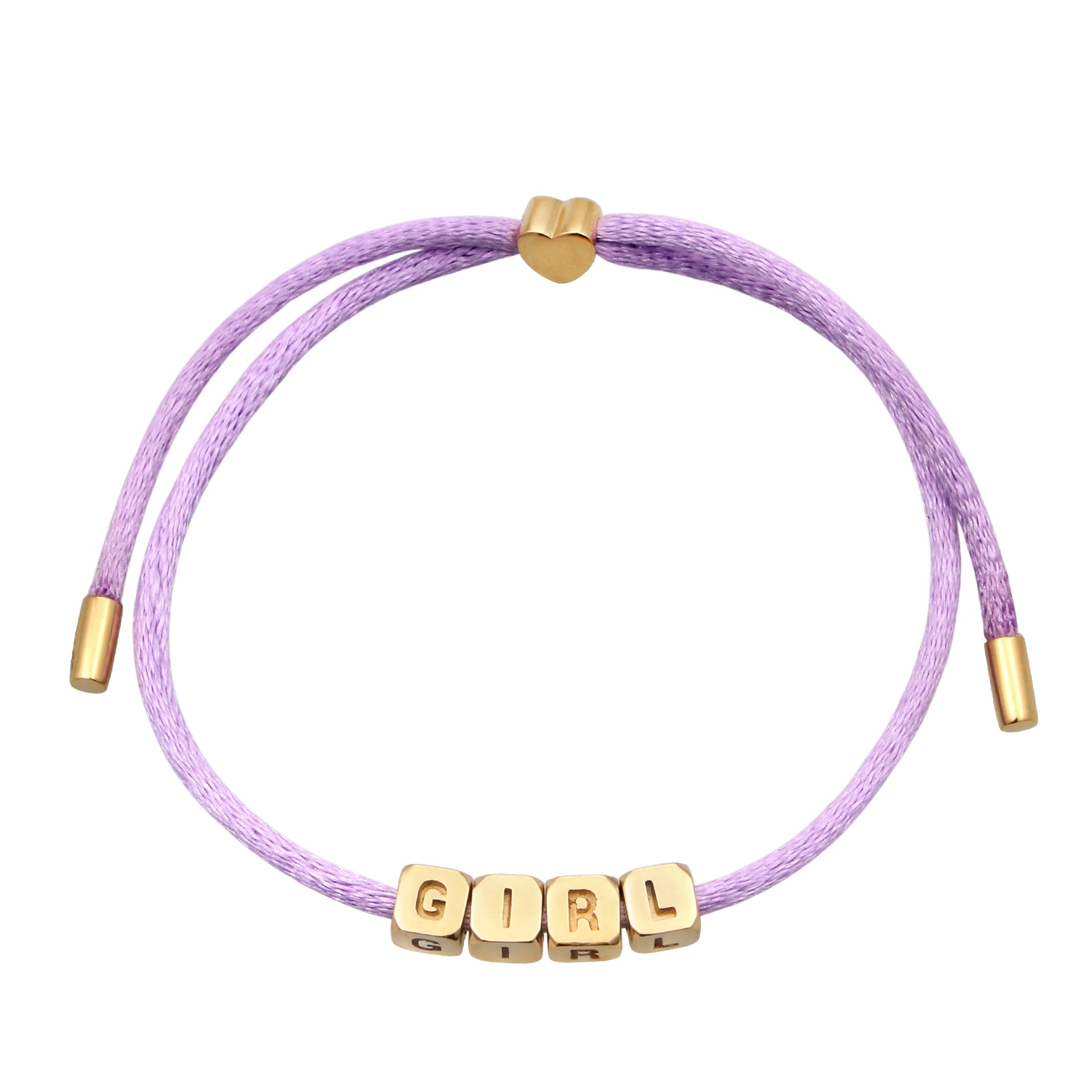 Lila - Elli | Armband Satin Lettering | 925 Sterling Silber goldplated
