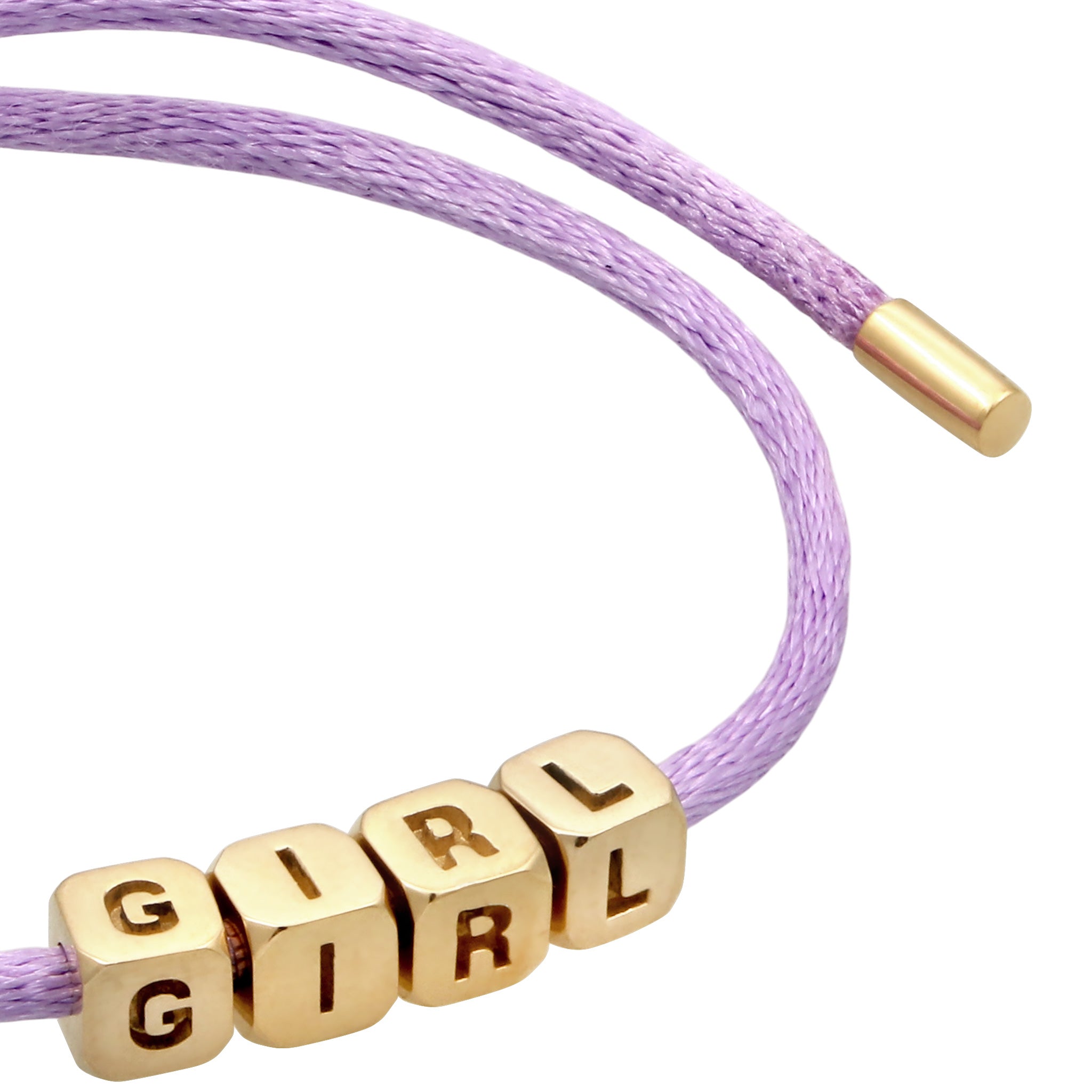 Lila - Elli | Armband Satin Lettering | 925 Sterling Silber goldplated