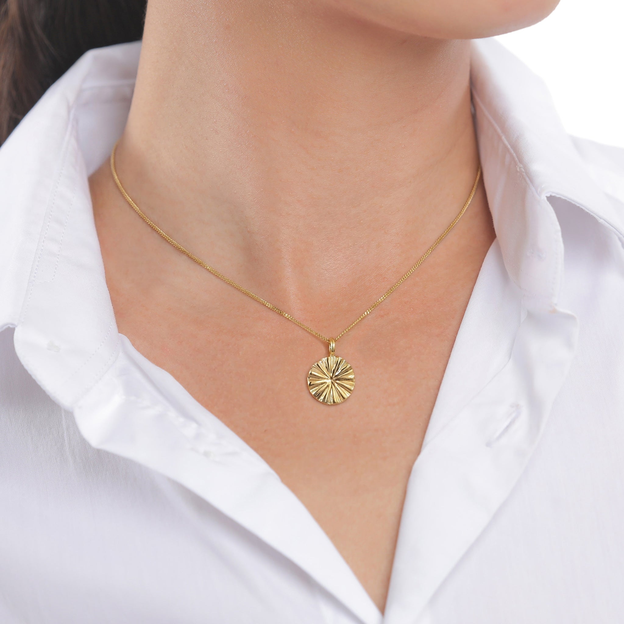 Gold - Elli | Halskette Symbol Sonne | 925 Sterling Silber vergoldet