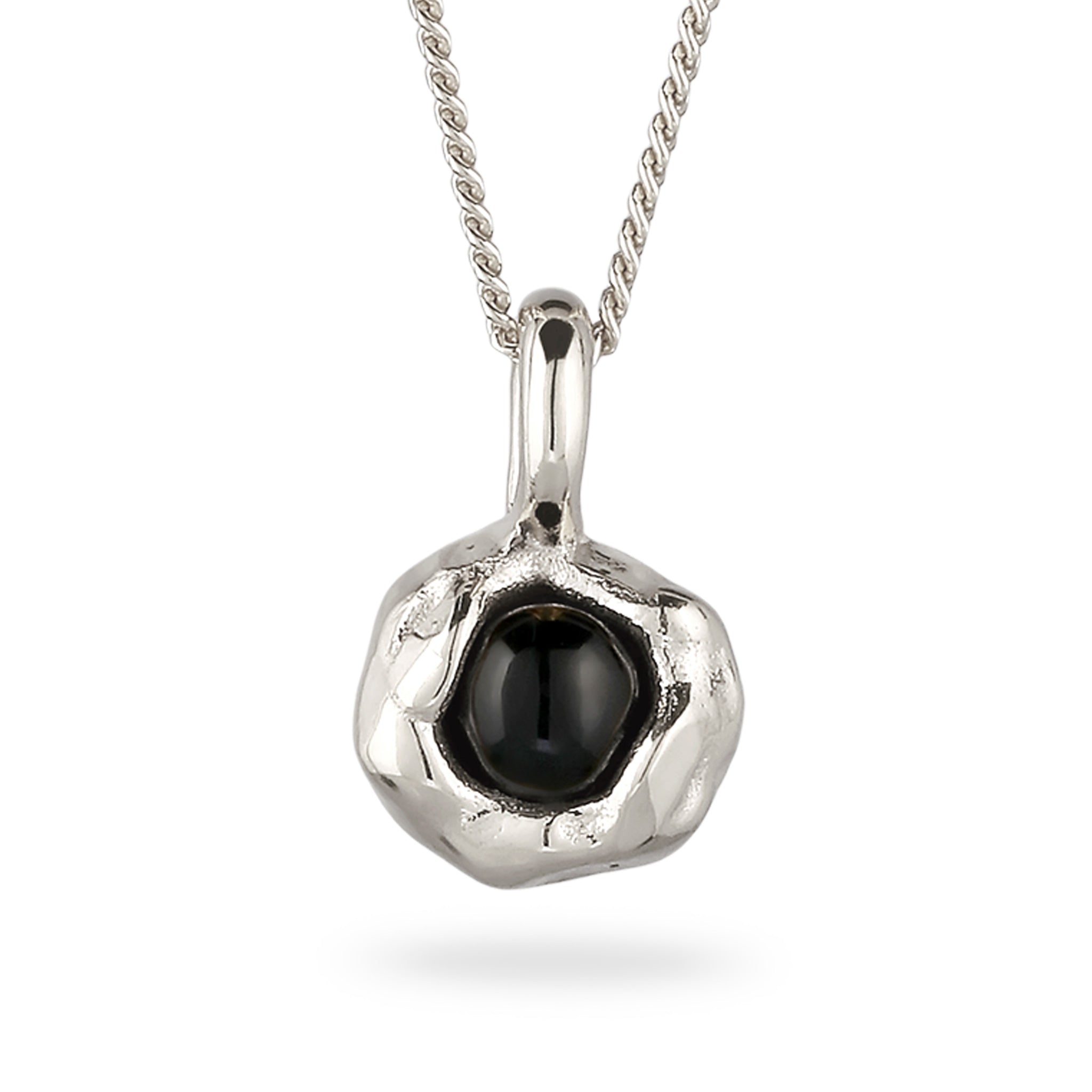 Silber - Elli | Halskette mit Anhänger | Onyx (Schwarz) | 925 Sterling Silber