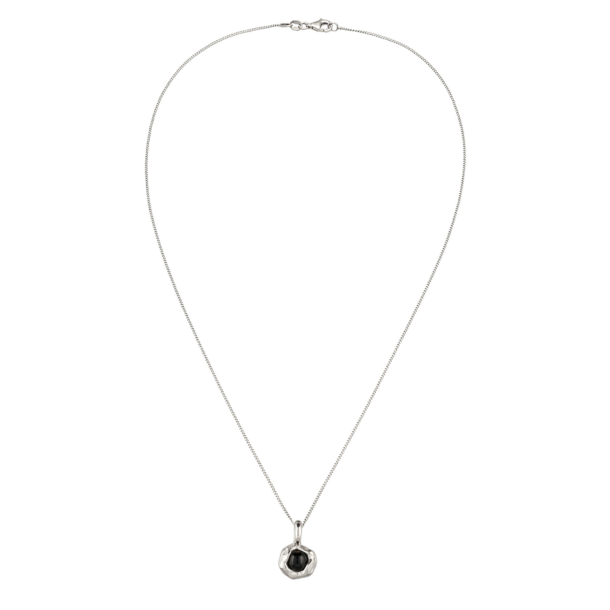 Silber - Elli | Halskette mit Anhänger | Onyx (Schwarz) | 925 Sterling Silber