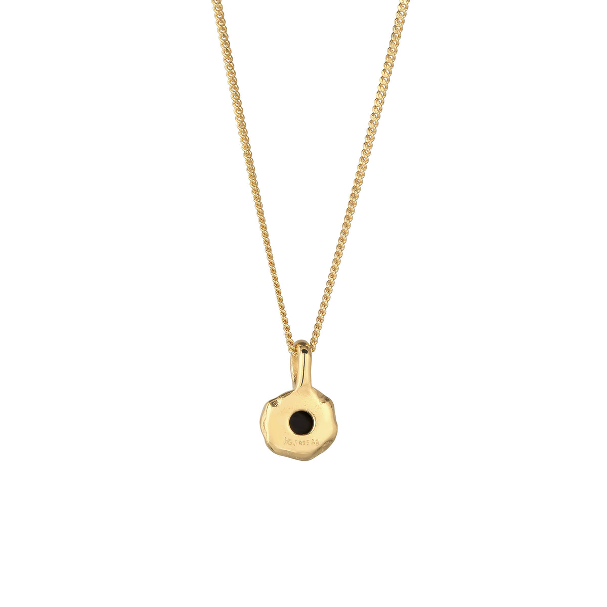 Gold - Elli | Halskette Melted Anhänger | Onyx (Schwarz) | 925 Sterling Silber vergoldet