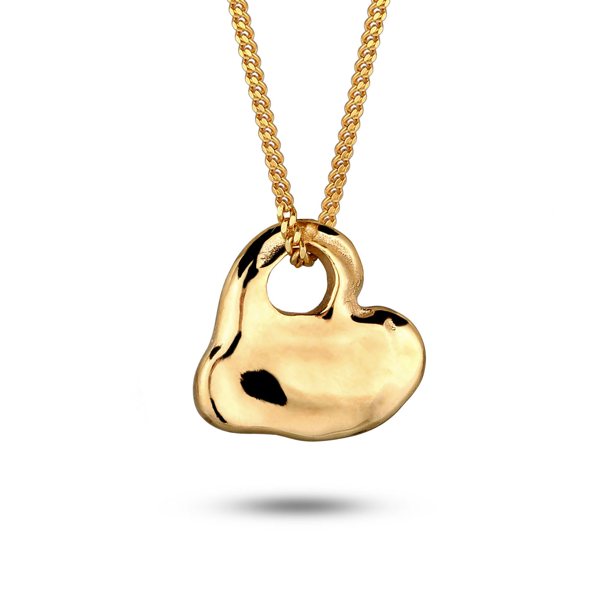 Gold - Elli | Anhänger Herz | Organic | 925 Sterling Silber vergoldet