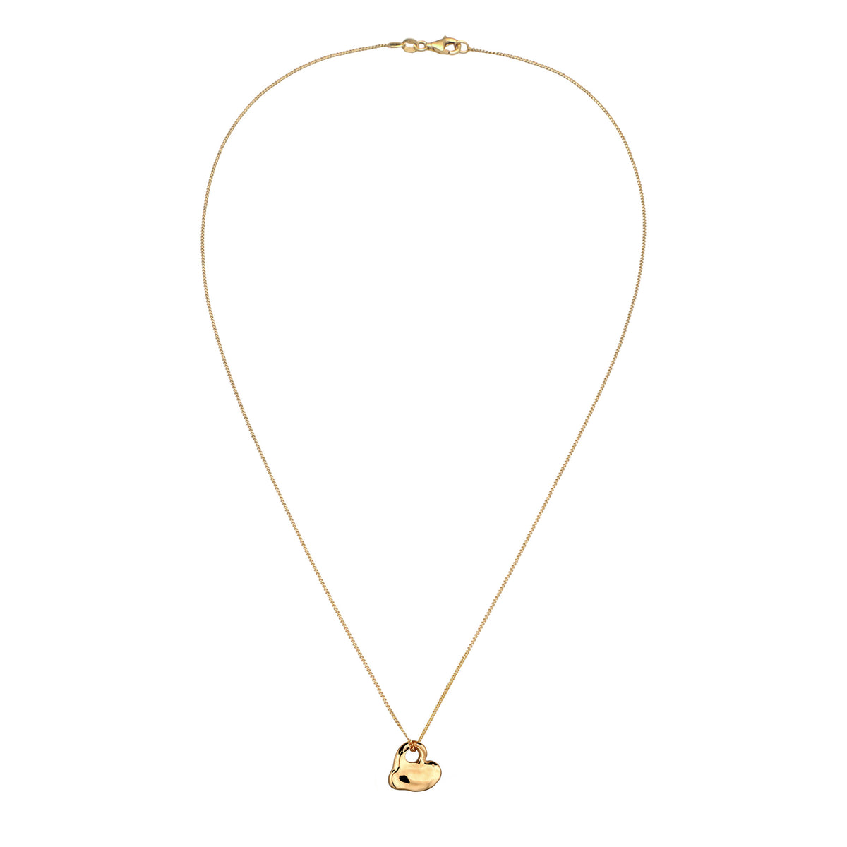 Gold - Elli | Anhänger Herz | Organic | 925 Sterling Silber vergoldet