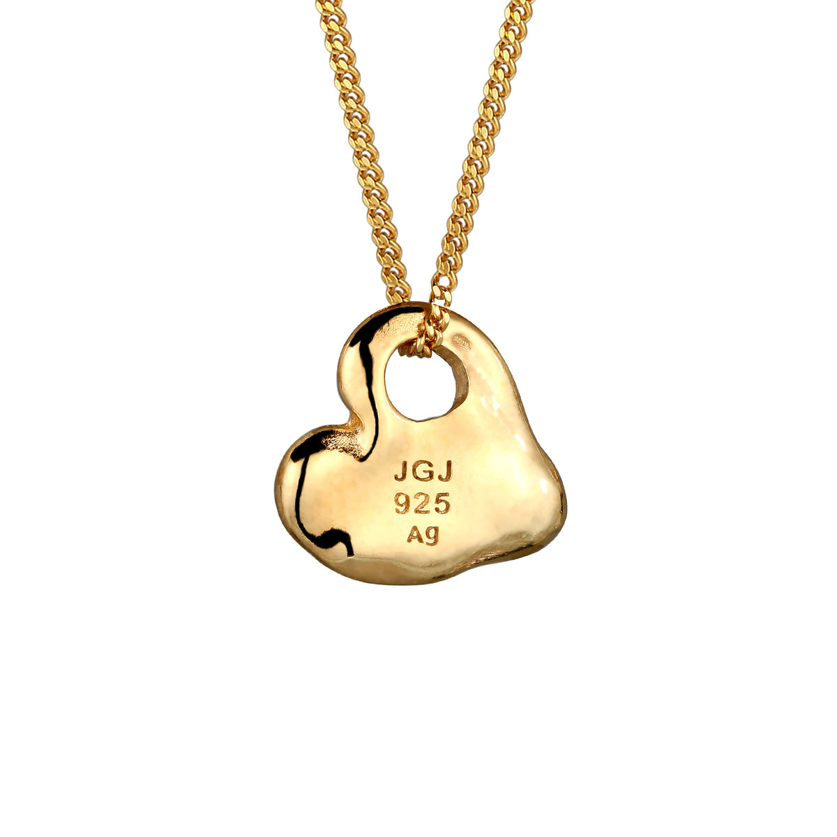 Gold - Elli | Anhänger Herz | Organic | 925 Sterling Silber vergoldet