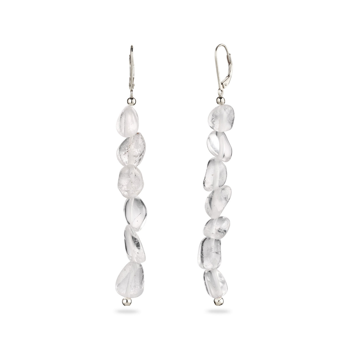 Silber - Elli | Ohrhänger lang | Bergkristall (Transparent) | 925 Sterling Silber