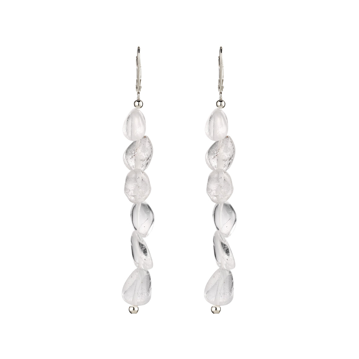 Silber - Elli | Ohrhänger lang | Bergkristall (Transparent) | 925 Sterling Silber