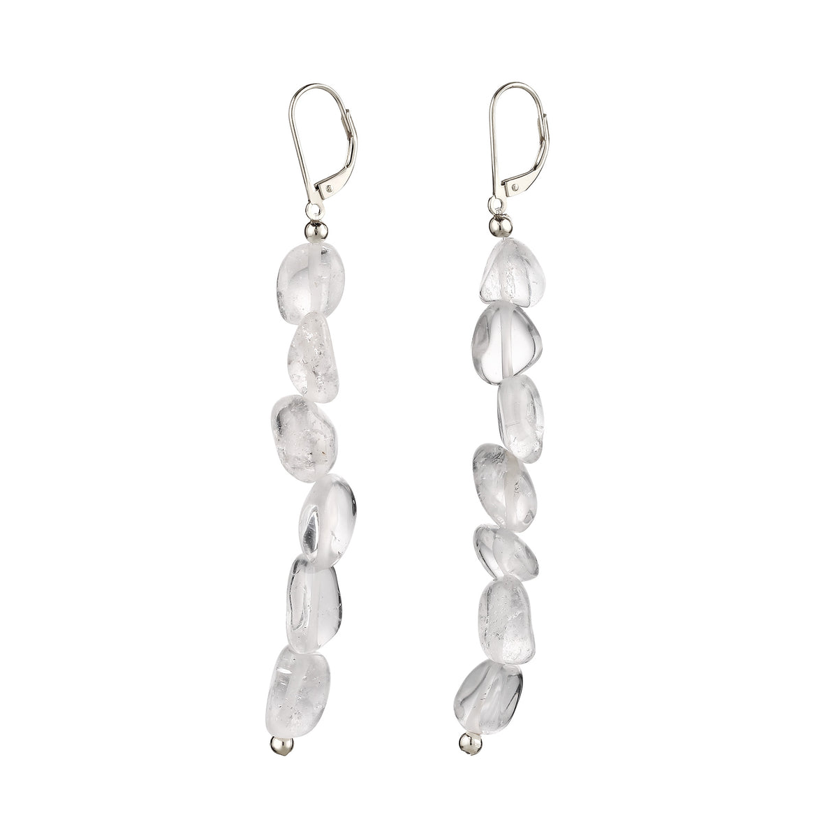 Silber - Elli | Ohrhänger lang | Bergkristall (Transparent) | 925 Sterling Silber