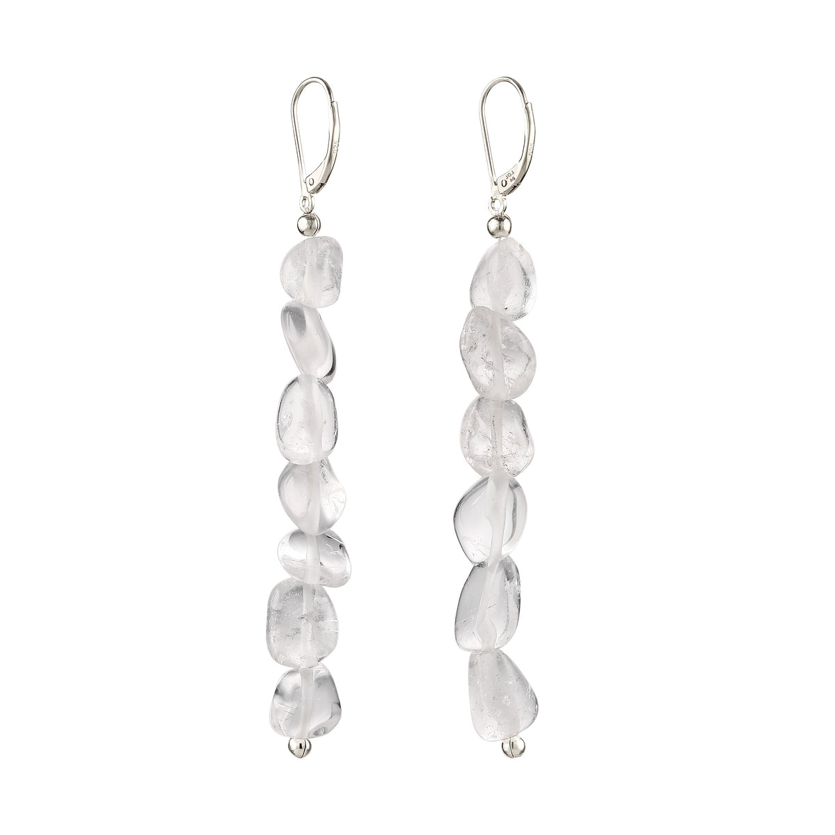 Silber - Elli | Ohrhänger lang | Bergkristall (Transparent) | 925 Sterling Silber