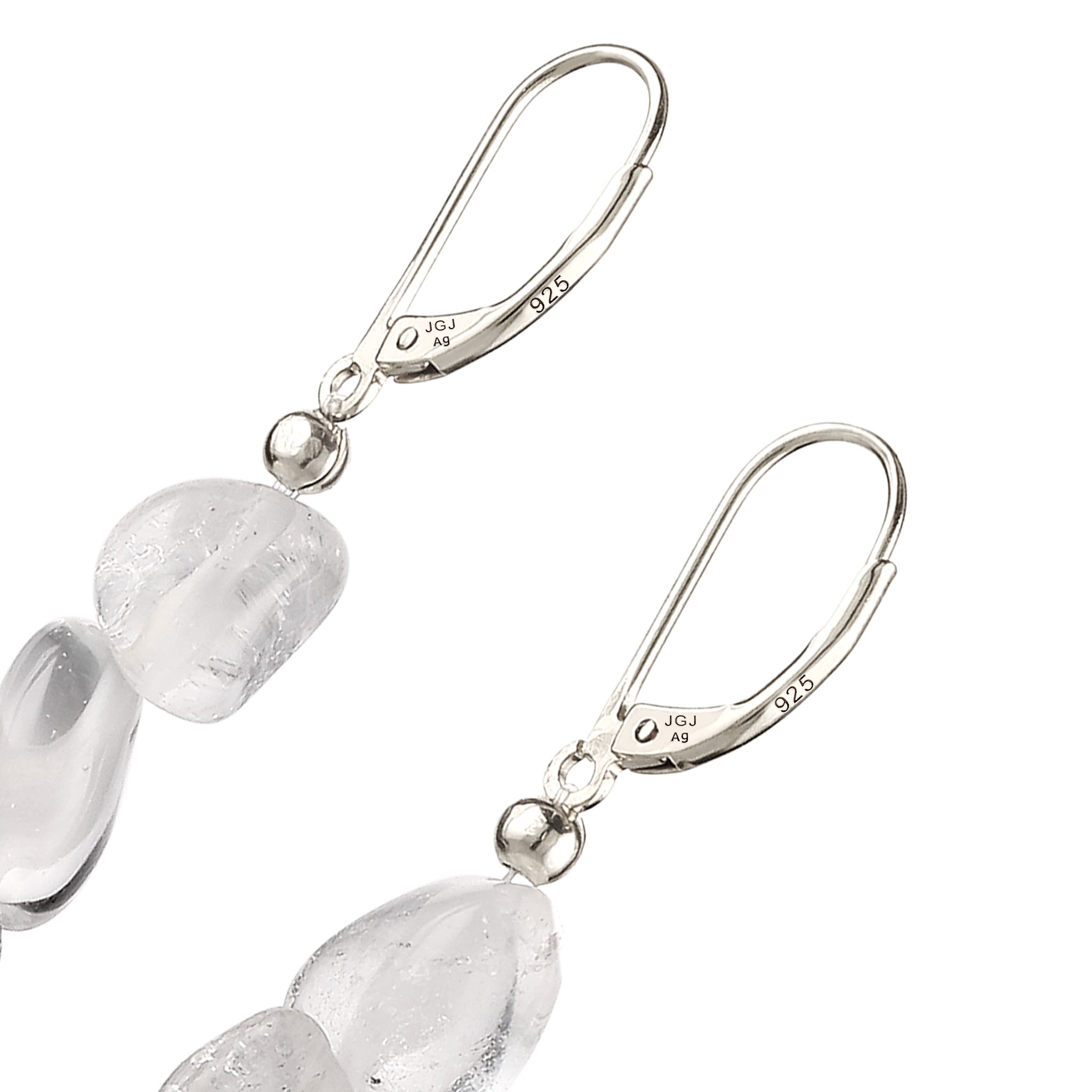 Silber - Elli | Ohrhänger lang | Bergkristall (Transparent) | 925 Sterling Silber