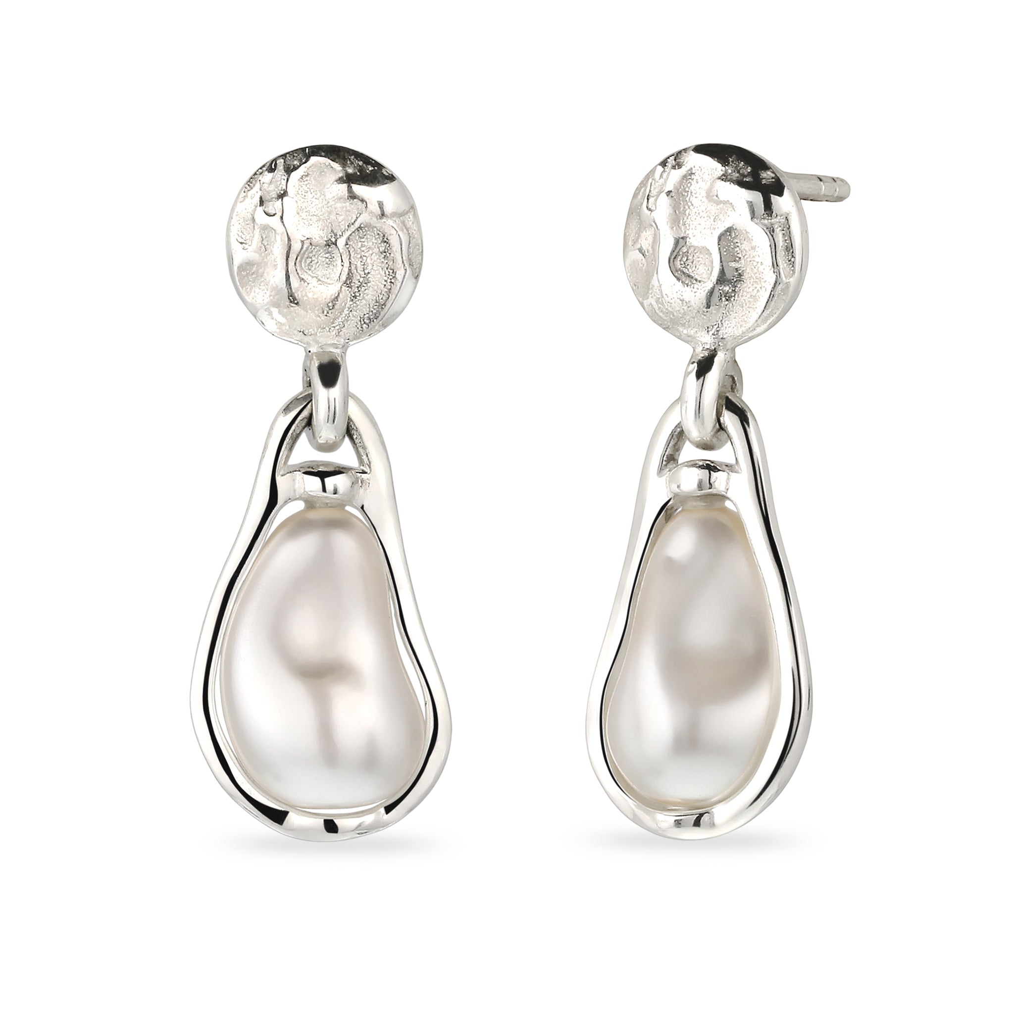 Silber - Elli | Ohrstecker Kreis | Swarovski Perle® | 925 Sterling Silber