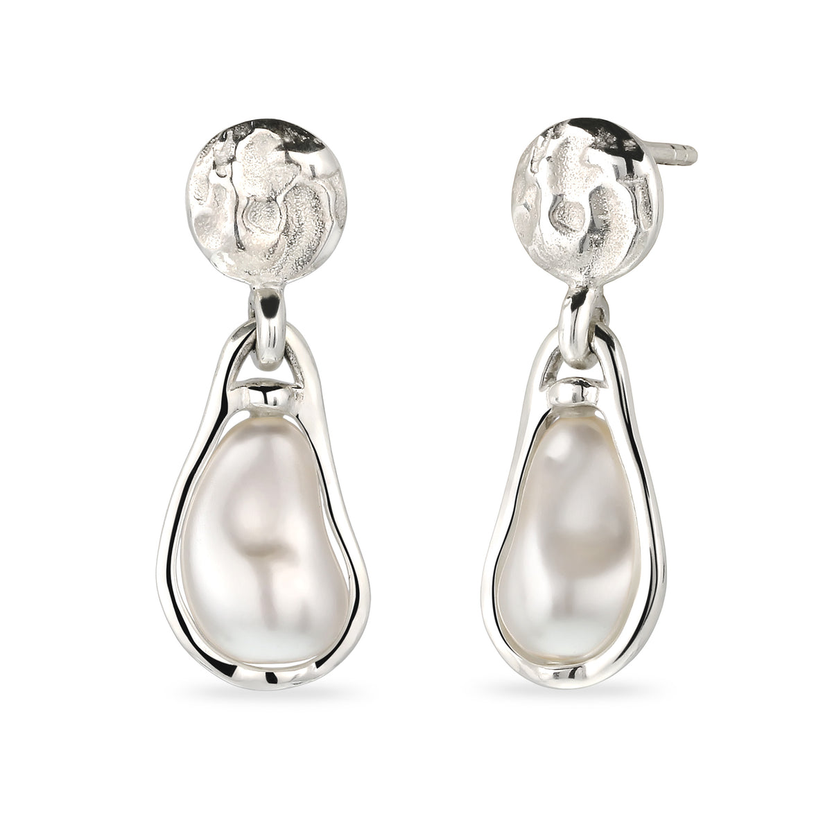 Silber - Elli | Ohrstecker Kreis | Swarovski Perle® | 925 Sterling Silber