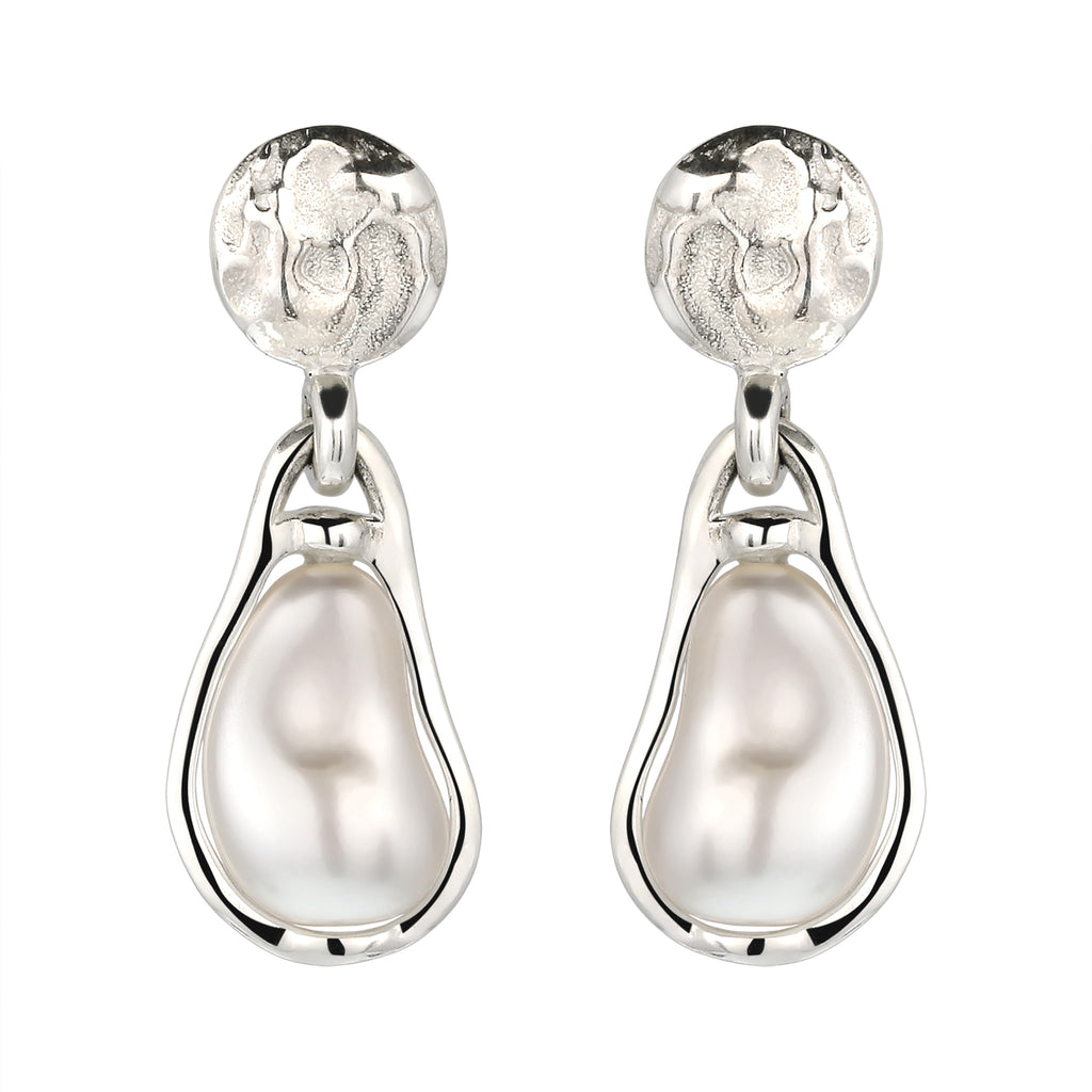 Silber - Elli | Ohrstecker Kreis | Swarovski Perle® | 925 Sterling Silber