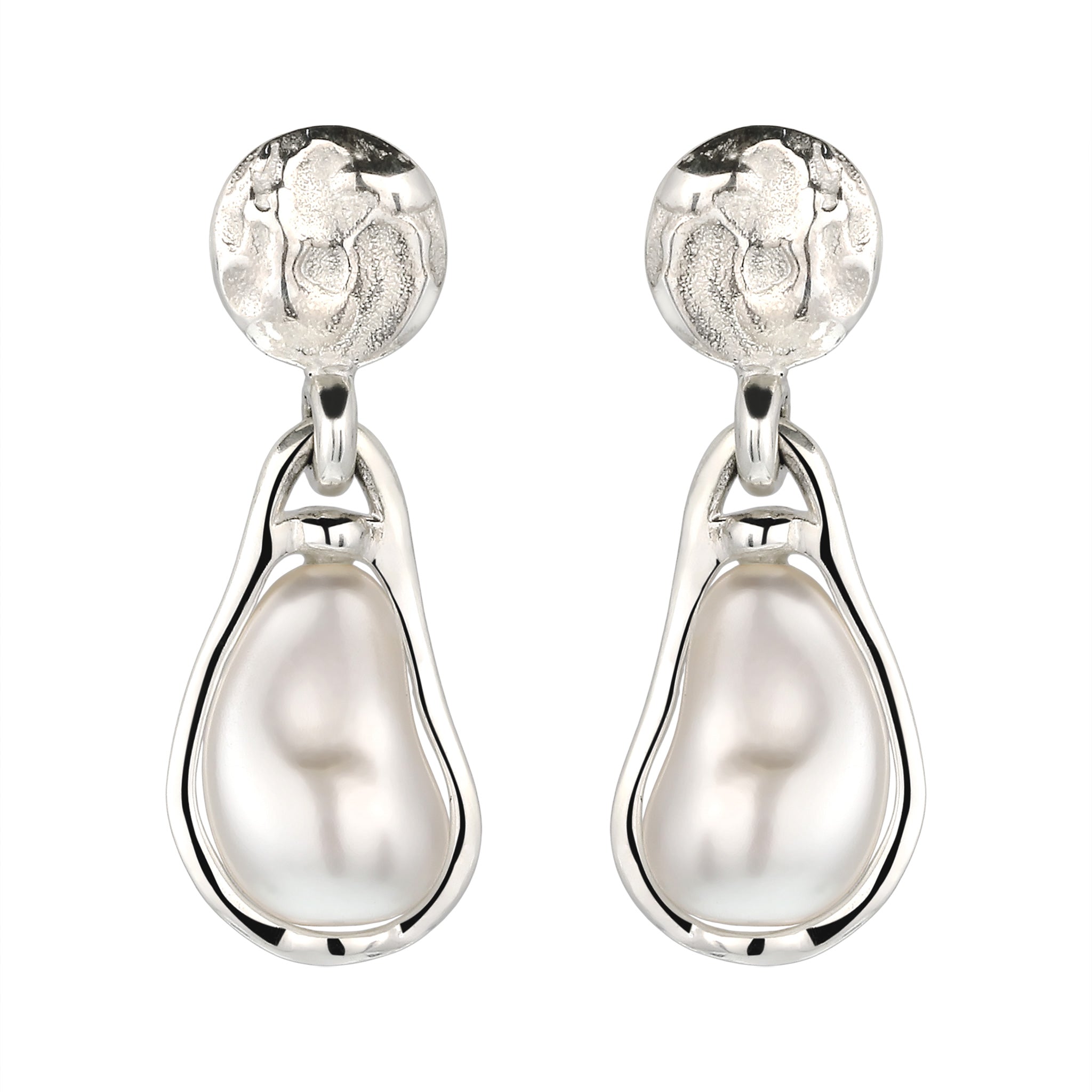 Silber - Elli | Ohrstecker Kreis | Swarovski Perle® | 925 Sterling Silber