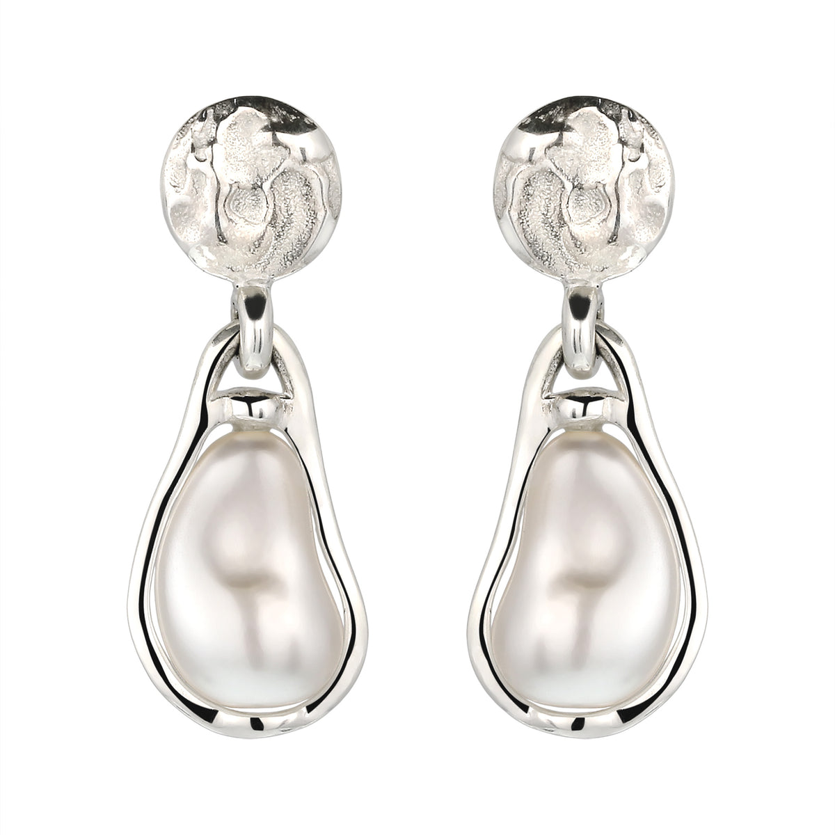 Silber - Elli | Ohrstecker Kreis | Swarovski Perle® | 925 Sterling Silber