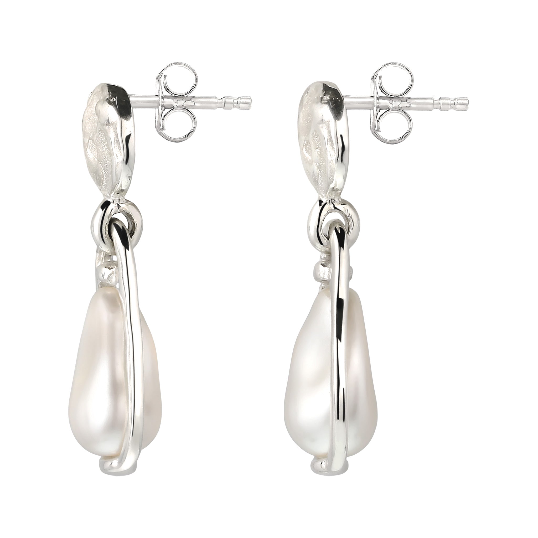 Silber - Elli | Ohrstecker Kreis | Swarovski Perle® | 925 Sterling Silber