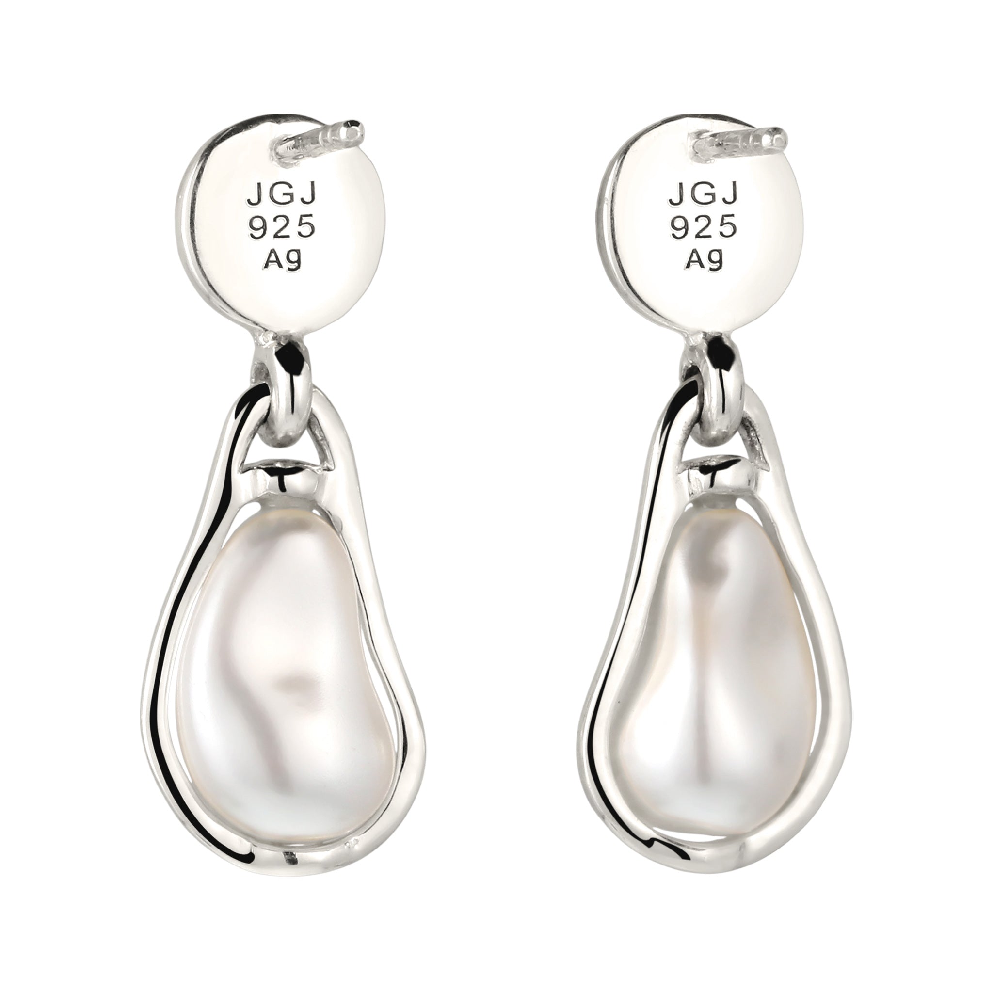 Silber - Elli | Ohrstecker Kreis | Swarovski Perle® | 925 Sterling Silber