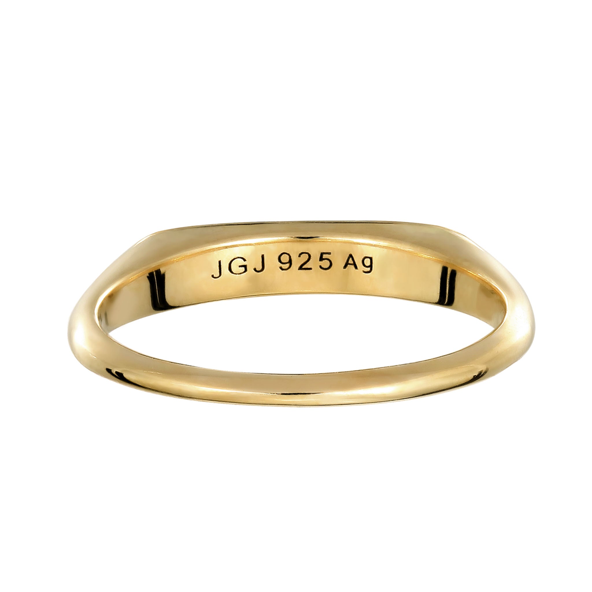 Gold - Elli | Ring Siegelring | Swarovski Kristalle & Glas Kristalle (Gold & Gelb) | 925 Sterling Silber vergoldet