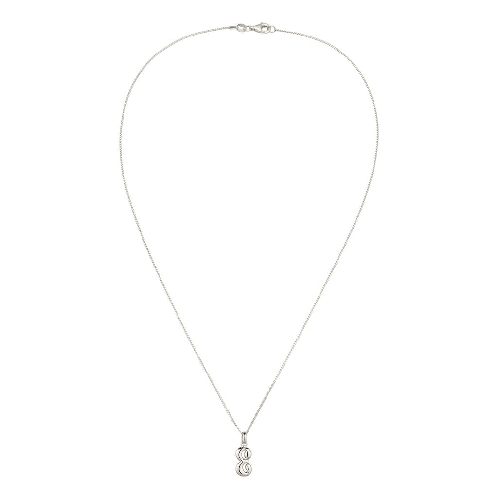 Silber - Elli | Halskette Melted Buchstabe E | 925 Sterling Silber