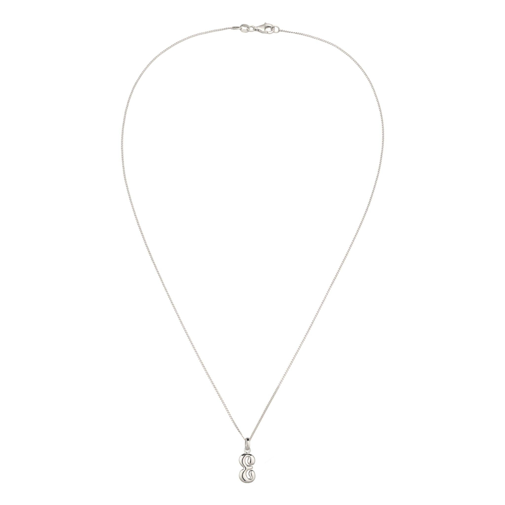 Silber - Elli | Halskette Melted Buchstabe E | 925 Sterling Silber