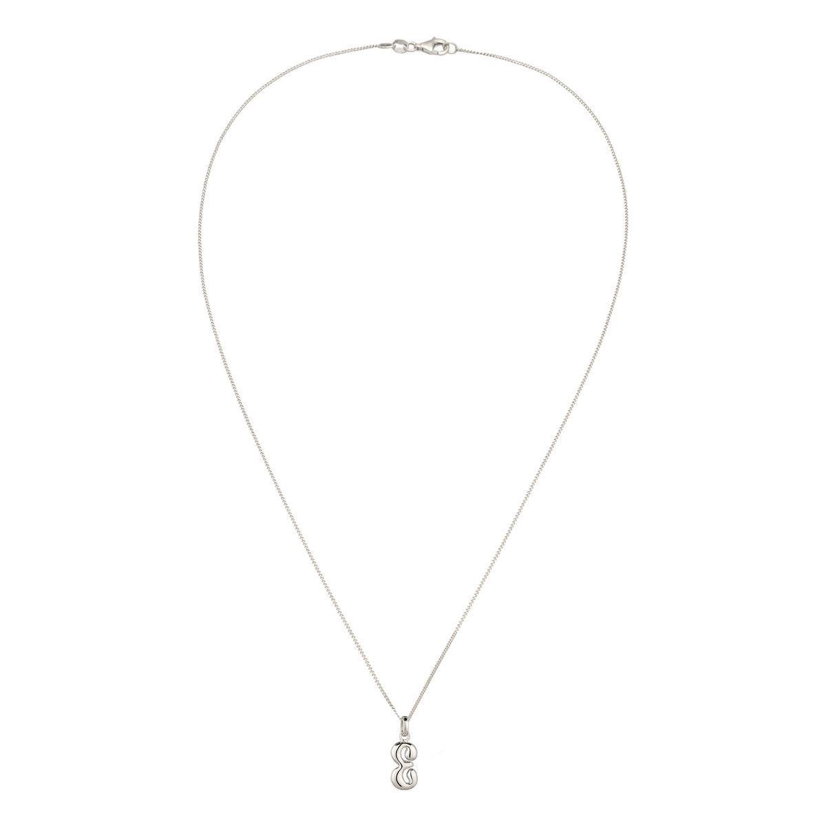 Silber - Elli | Halskette Melted Buchstabe E | 925 Sterling Silber