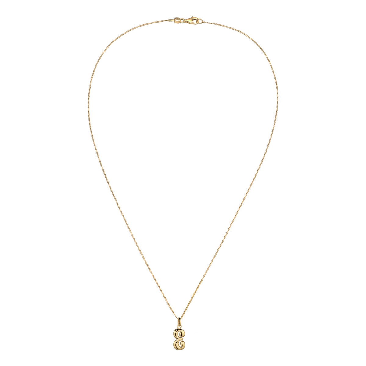 Gold - Elli | Halskette Melted Buchstabe E | 925 Sterling Silber vergoldet
