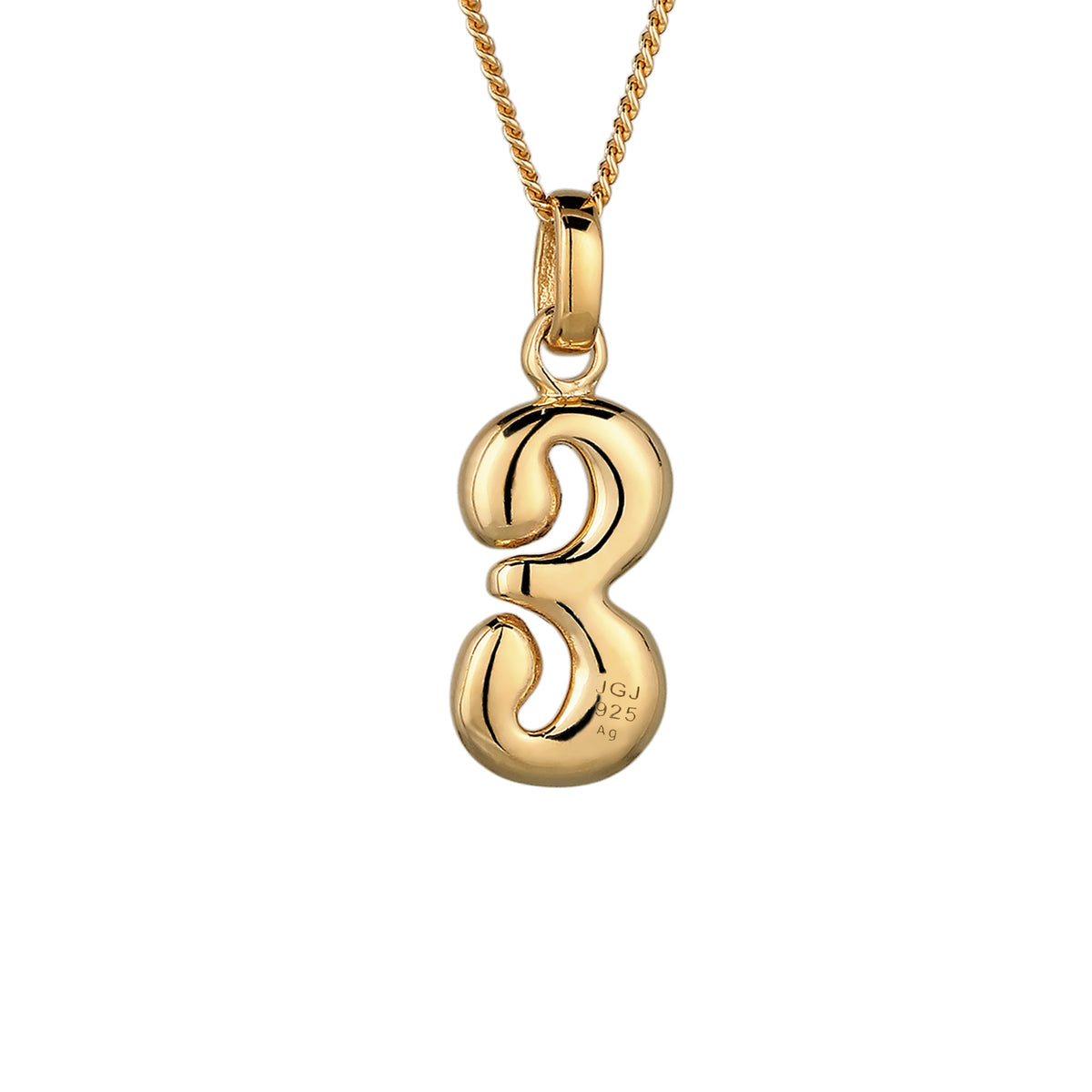 Gold - Elli | Halskette Melted Buchstabe E | 925 Sterling Silber vergoldet