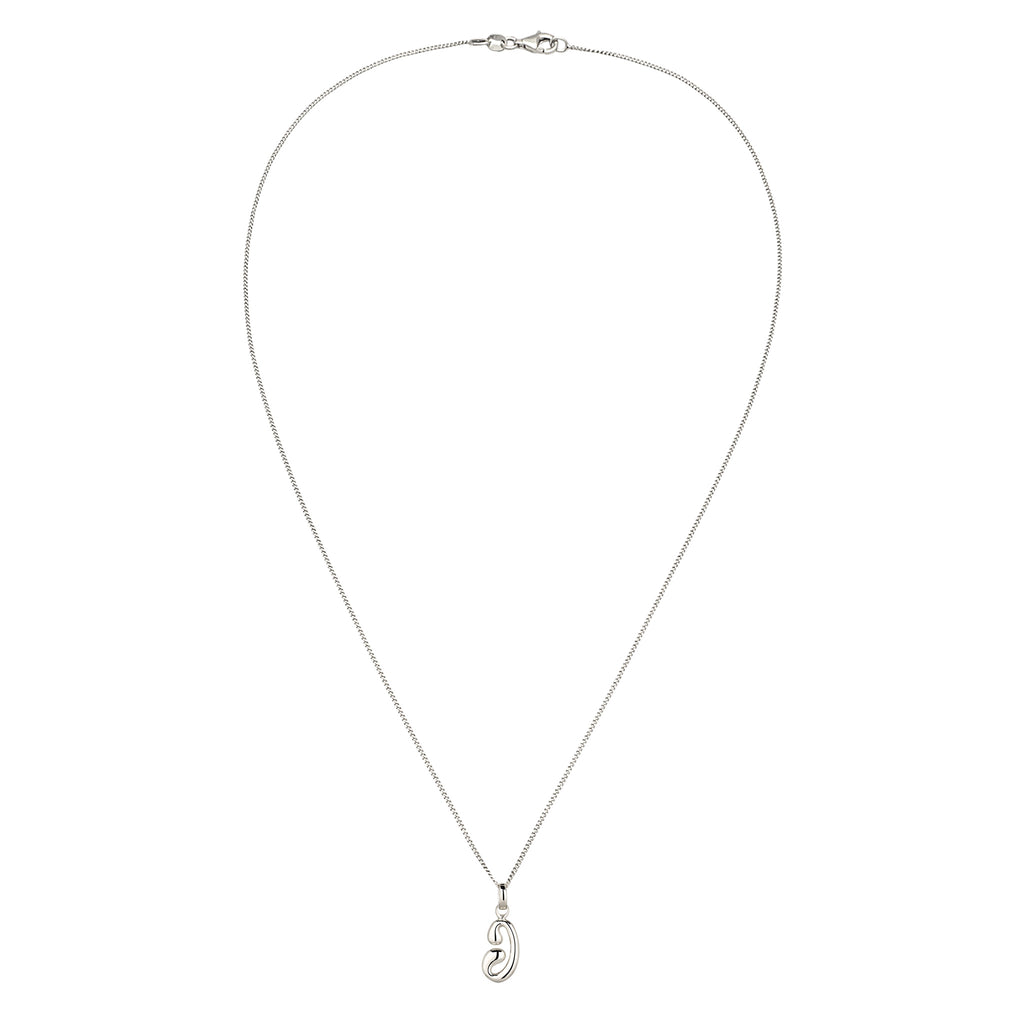 Silber - Elli | Halskette Melted Buchstabe J | 925 Sterling Silber