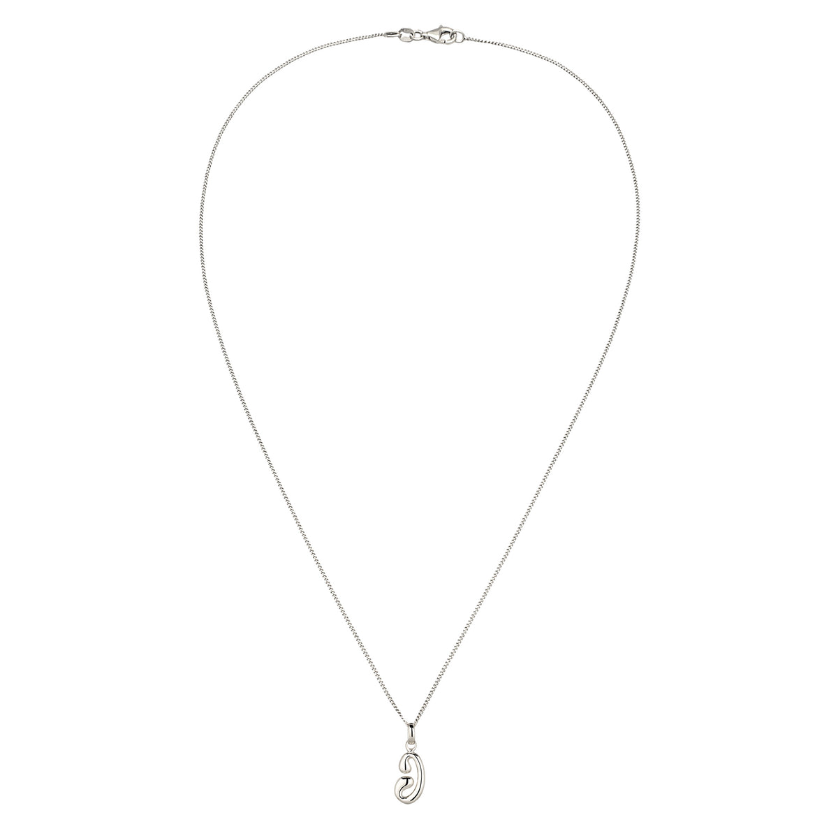 Silber - Elli | Halskette Melted Buchstabe J | 925 Sterling Silber