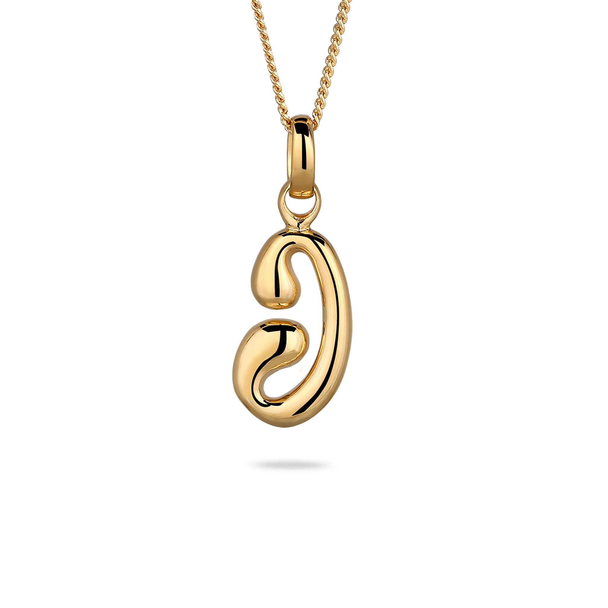 Gold - Elli | Halskette Melted Buchstabe J | 925 Sterling Silber vergoldet