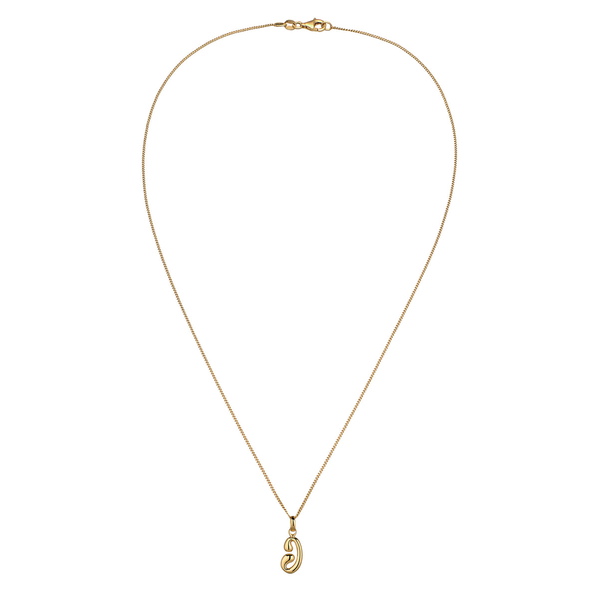 Gold - Elli | Halskette Melted Buchstabe J | 925 Sterling Silber vergoldet