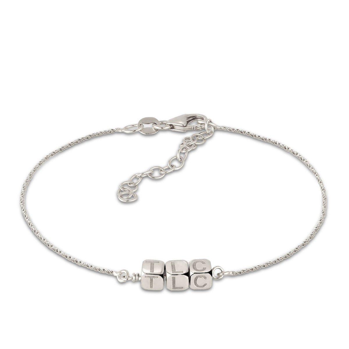 Silber - Elli | Armband 3x Würfel Gravur| 925 Sterling Silber