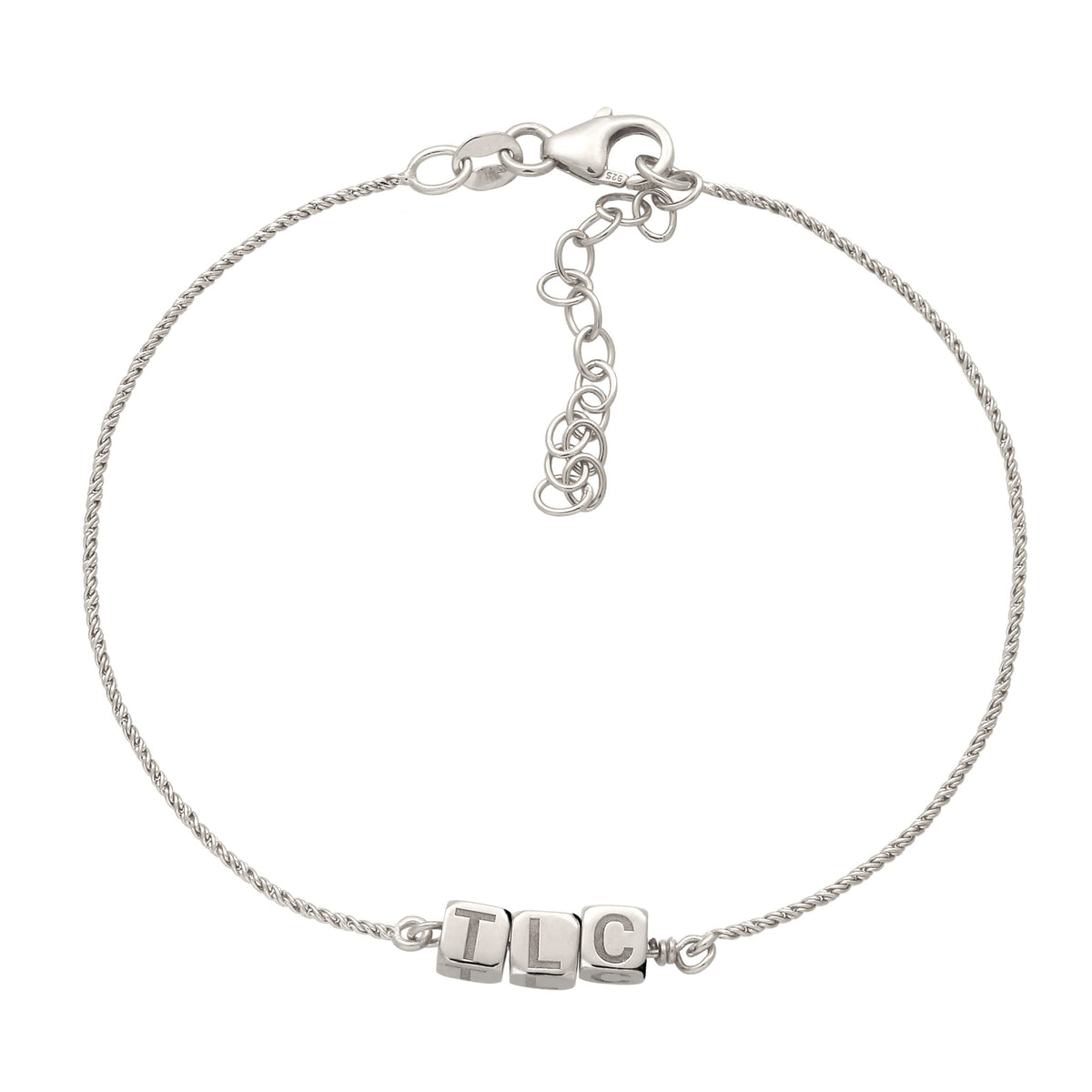 Silber - Elli | Armband 3x Würfel Gravur| 925 Sterling Silber