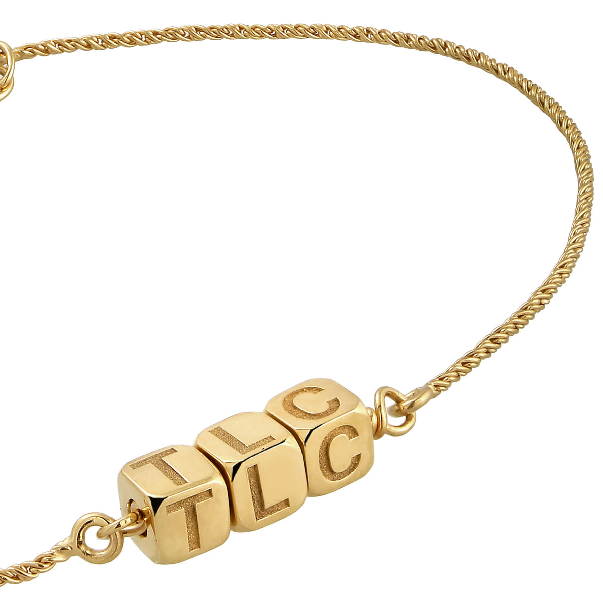 Gold - Elli | Armband 3x Würfel Gravur| 925 Sterling Silber vergoldet
