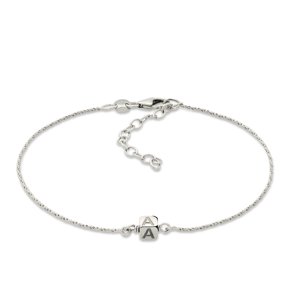 Silber - Elli | Armband Würfel Gravur| 925 Sterling Silber