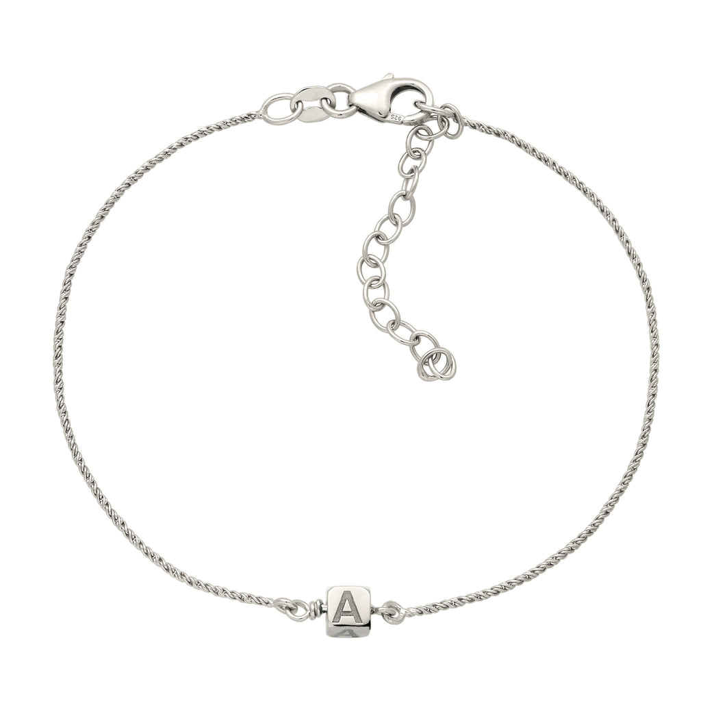 Silber - Elli | Armband Würfel Gravur| 925 Sterling Silber