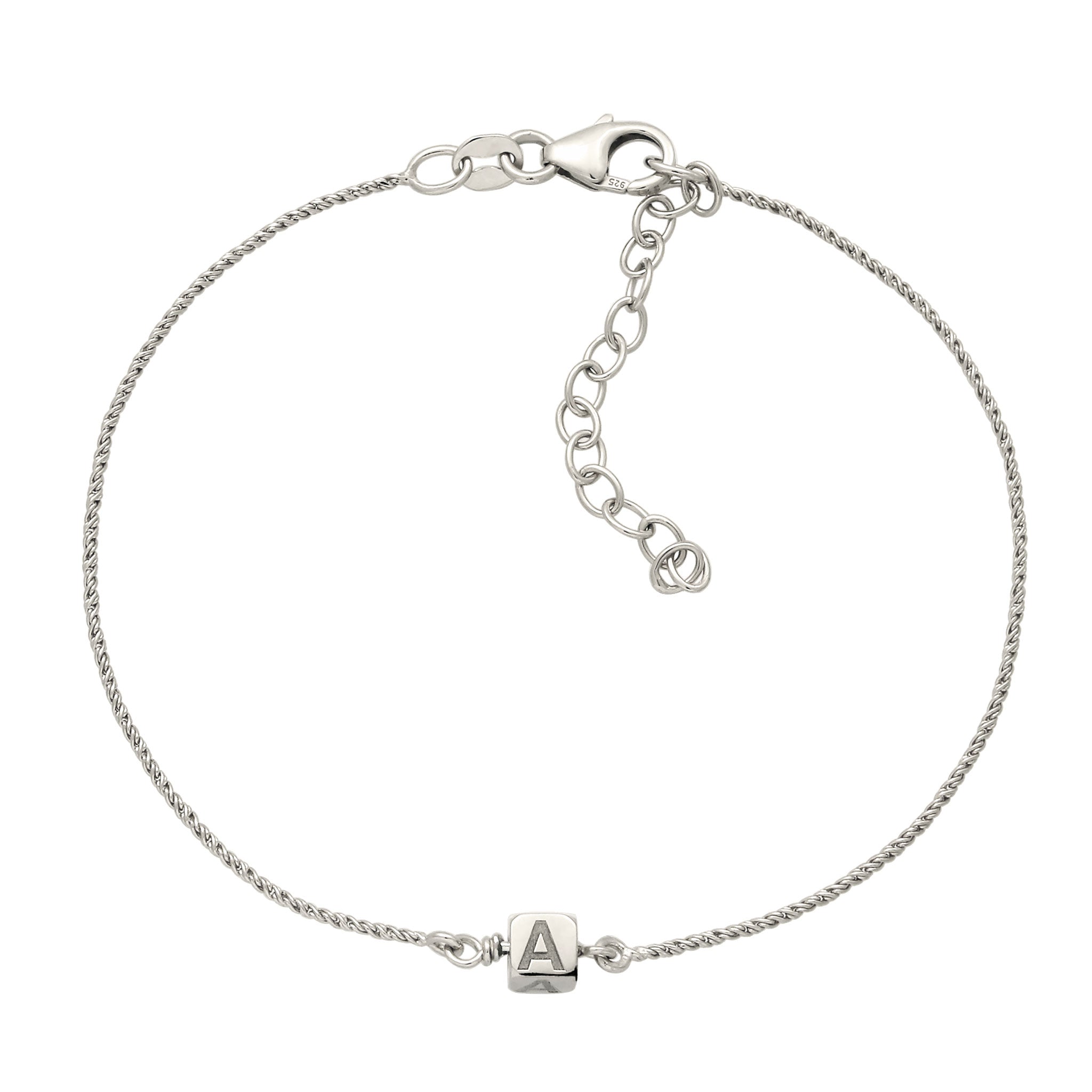 Silber - Elli | Armband Lettering Cube | 925 Sterling Silber