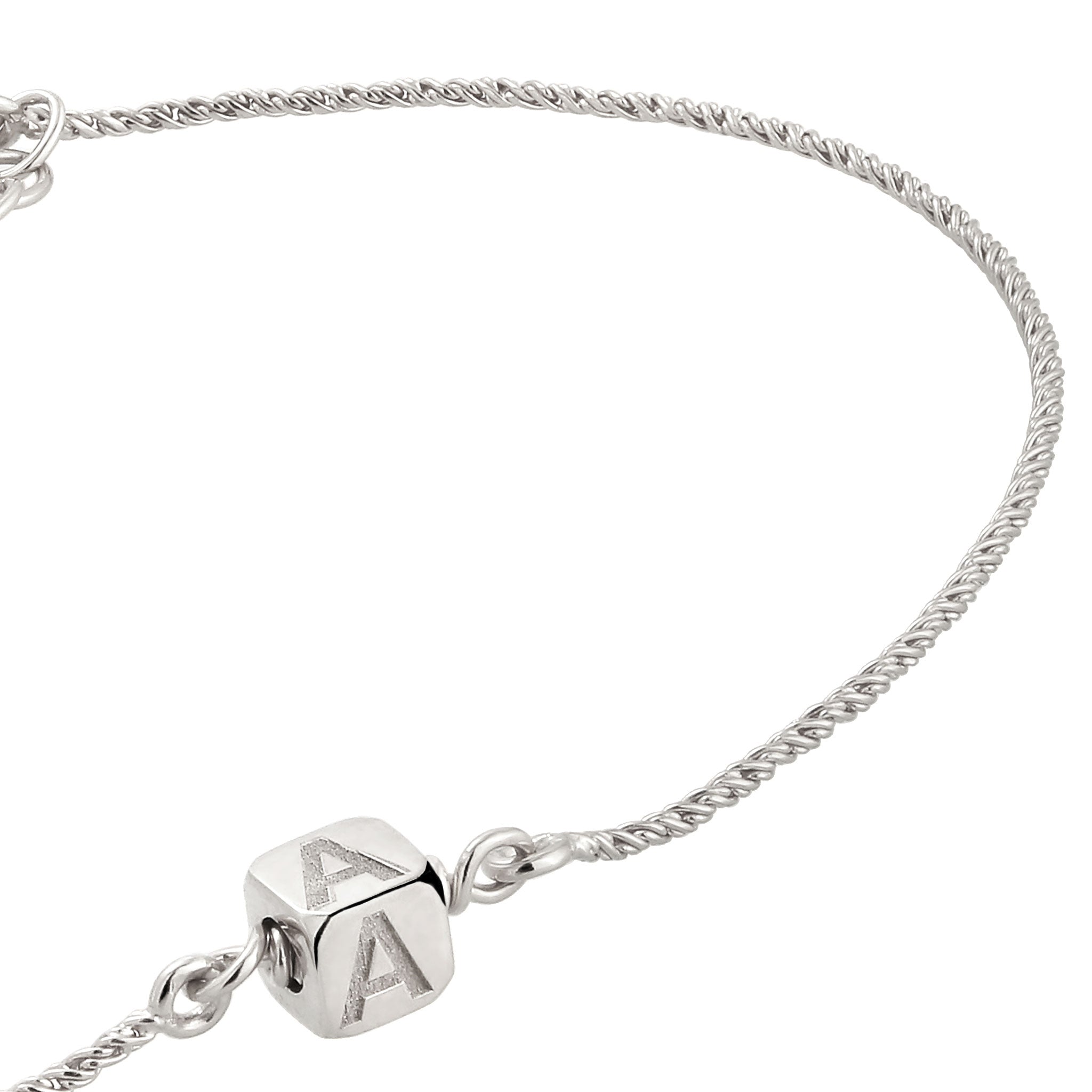 Silber - Elli | Armband Lettering Cube | 925 Sterling Silber