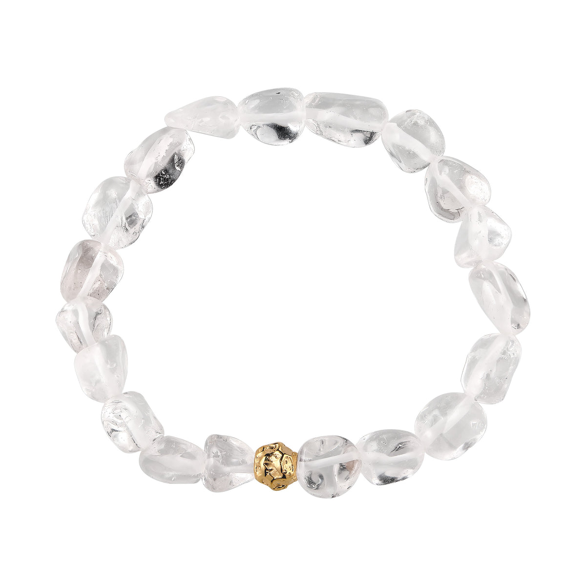 Gold - Elli | Armband  | Rock Crystals (Transparent) | 925 Sterling Silber vergoldet