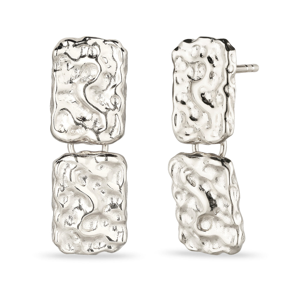Silber - Elli | Ohrstecker Melted Squares | 925 Sterling Silber