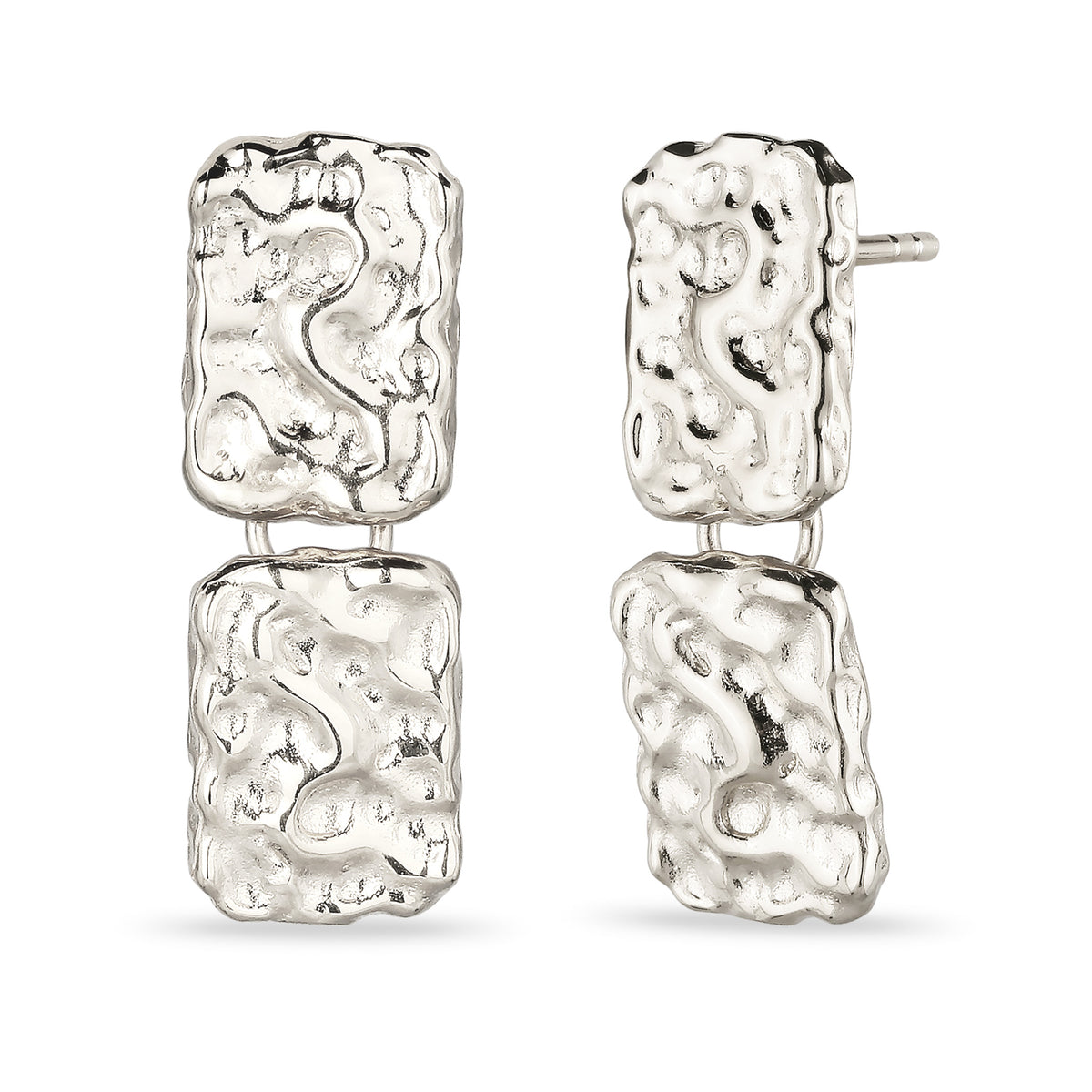Silber - Elli | Ohrstecker Melted Squares | 925 Sterling Silber
